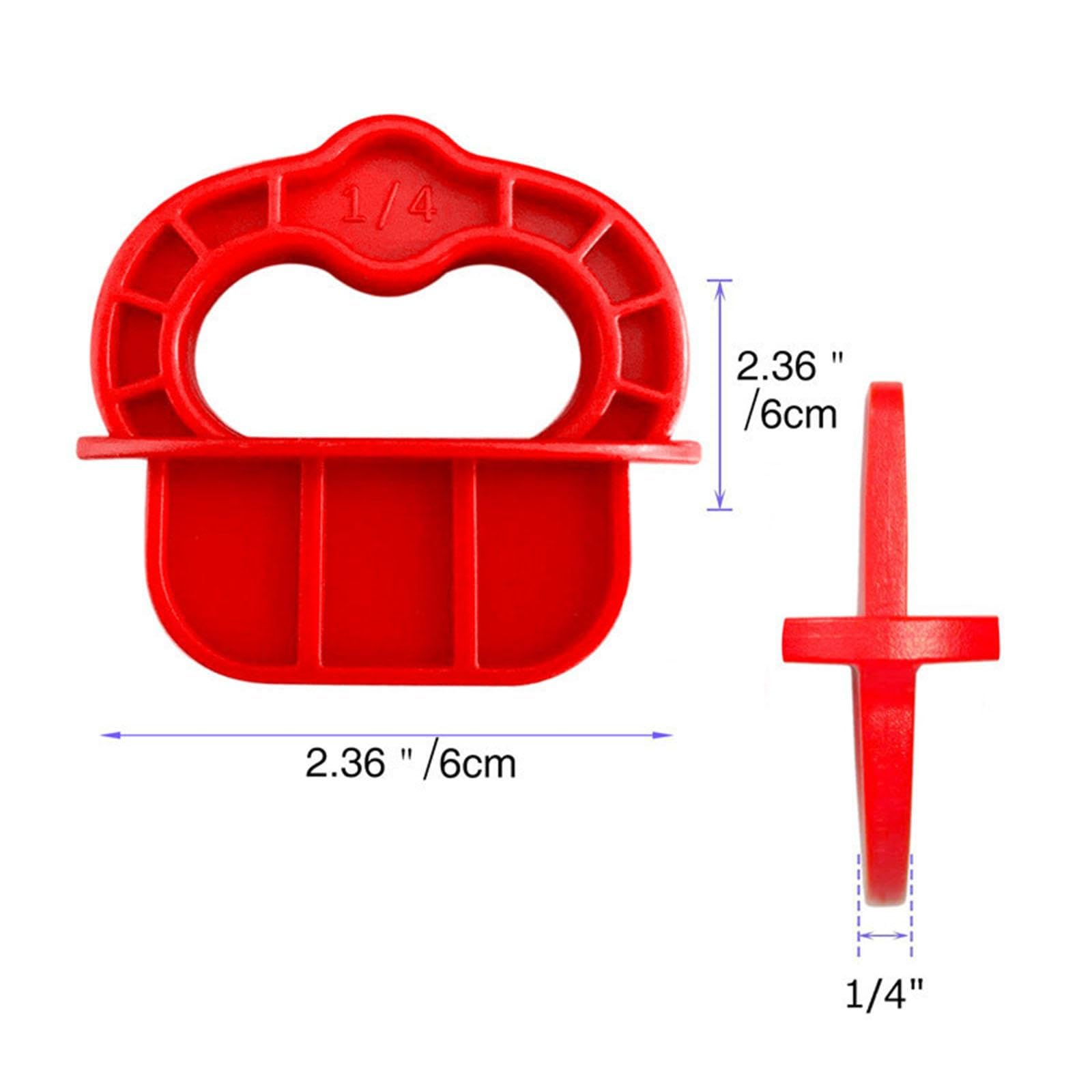 12 Gabarits D'espacement Pour Terrasse – Rouge – 60x60x2,5 Mm – ABS – Sans Marque