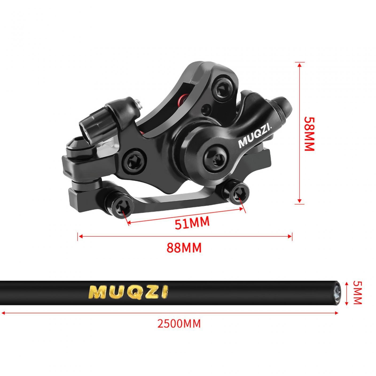 Bicycle Disc Brake Caliper for Mountain Bikes, Line Pulling Mechanism, Front