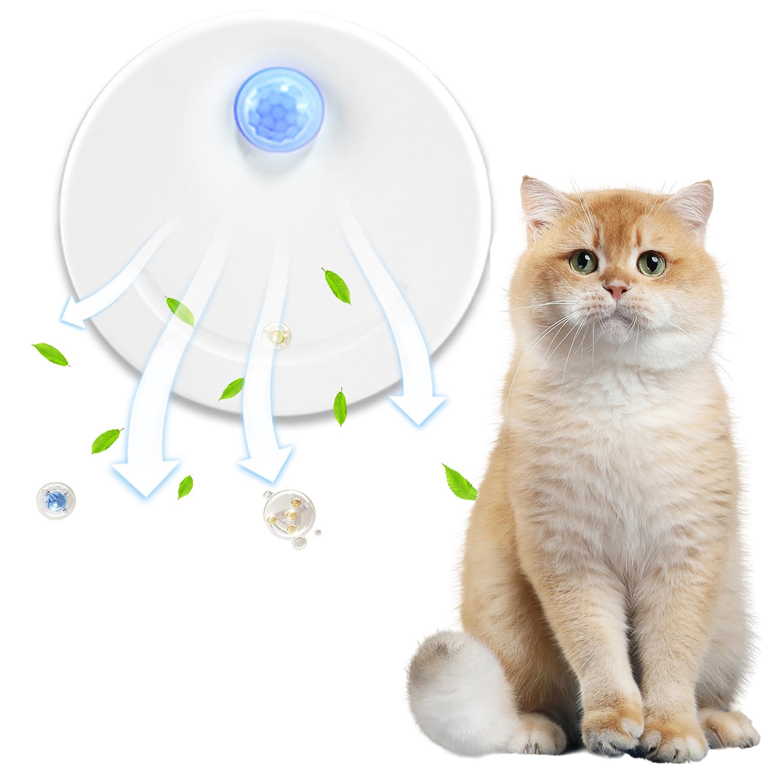 Tevimpeya Multi- function Cat Litter Deodorizer Home Air Purifier Cleaner USB Charging Odour Eliminator, 2328007-135UK-FBM