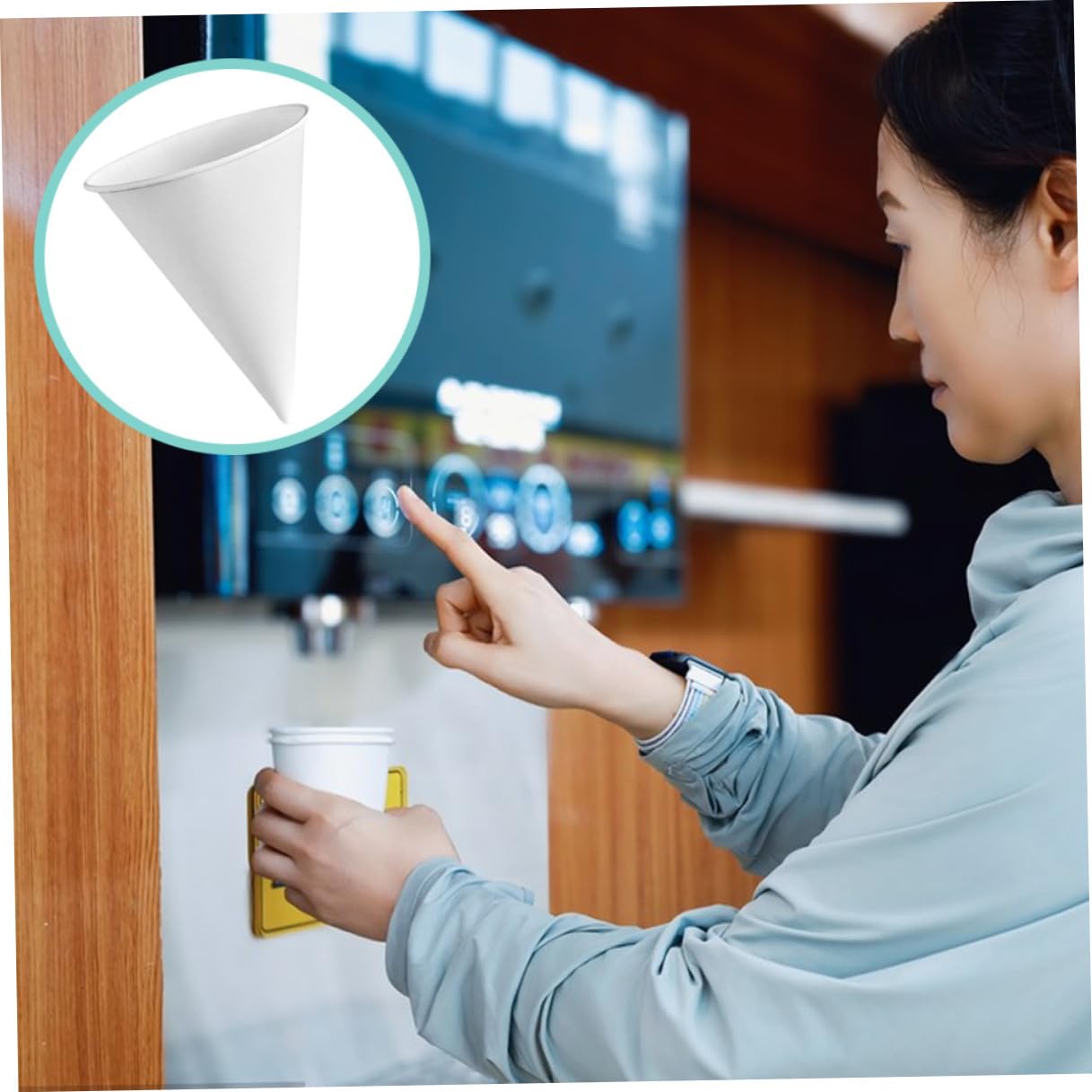 Cabilock Bicchieri di Carta Conici per Gelato, 200 Pezzi, Bianca