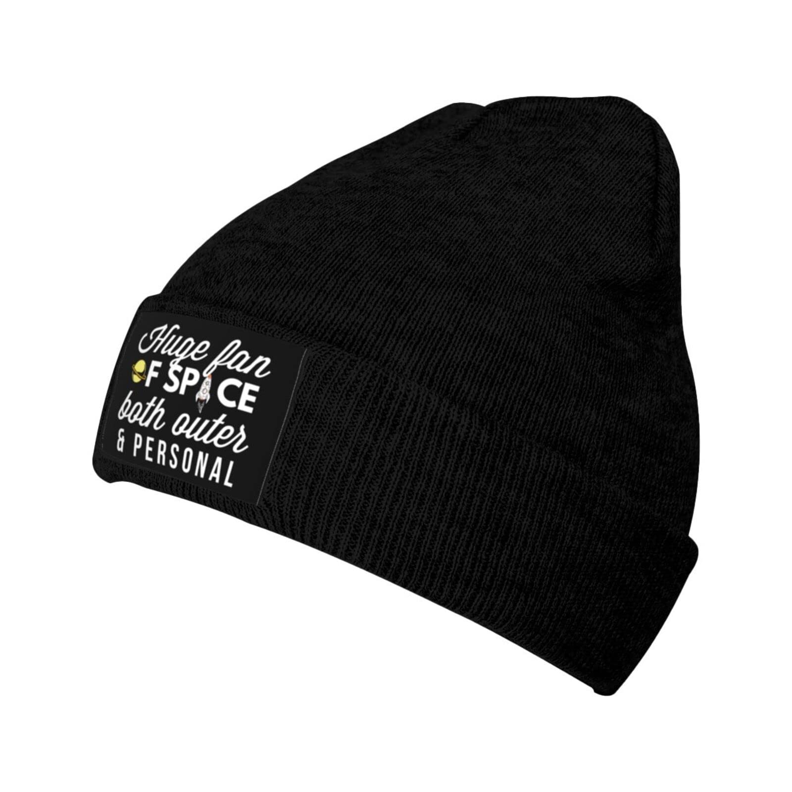Huge Fan of Space Both Outer and Personal Winter Beanie Hat for Men & Women Daily Knit Cap Skull Caps Black