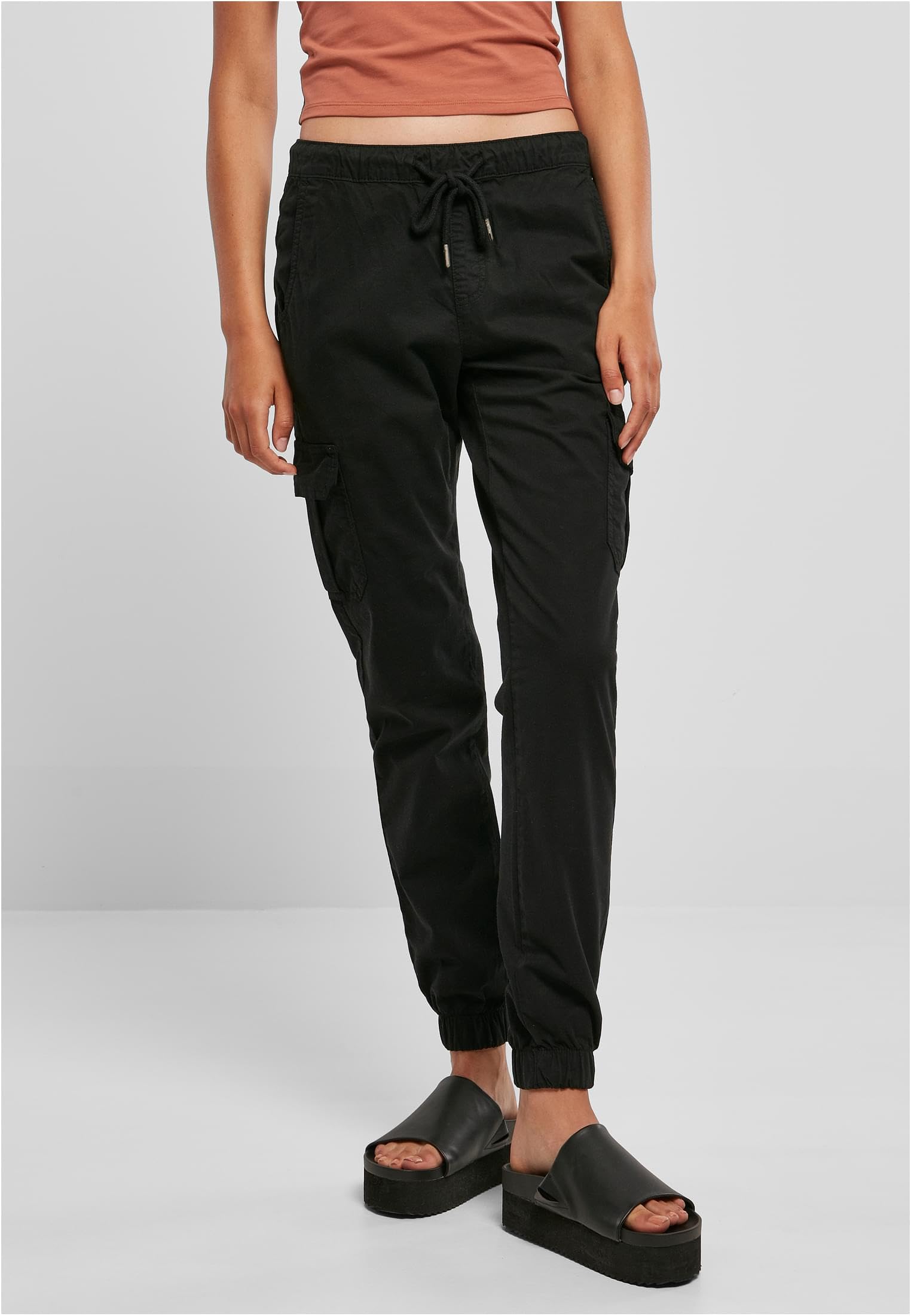 Urban Classics Ladies High Waist Cargo Jogging Pants - Pantalons - Sweatshirt Capuche - Femme