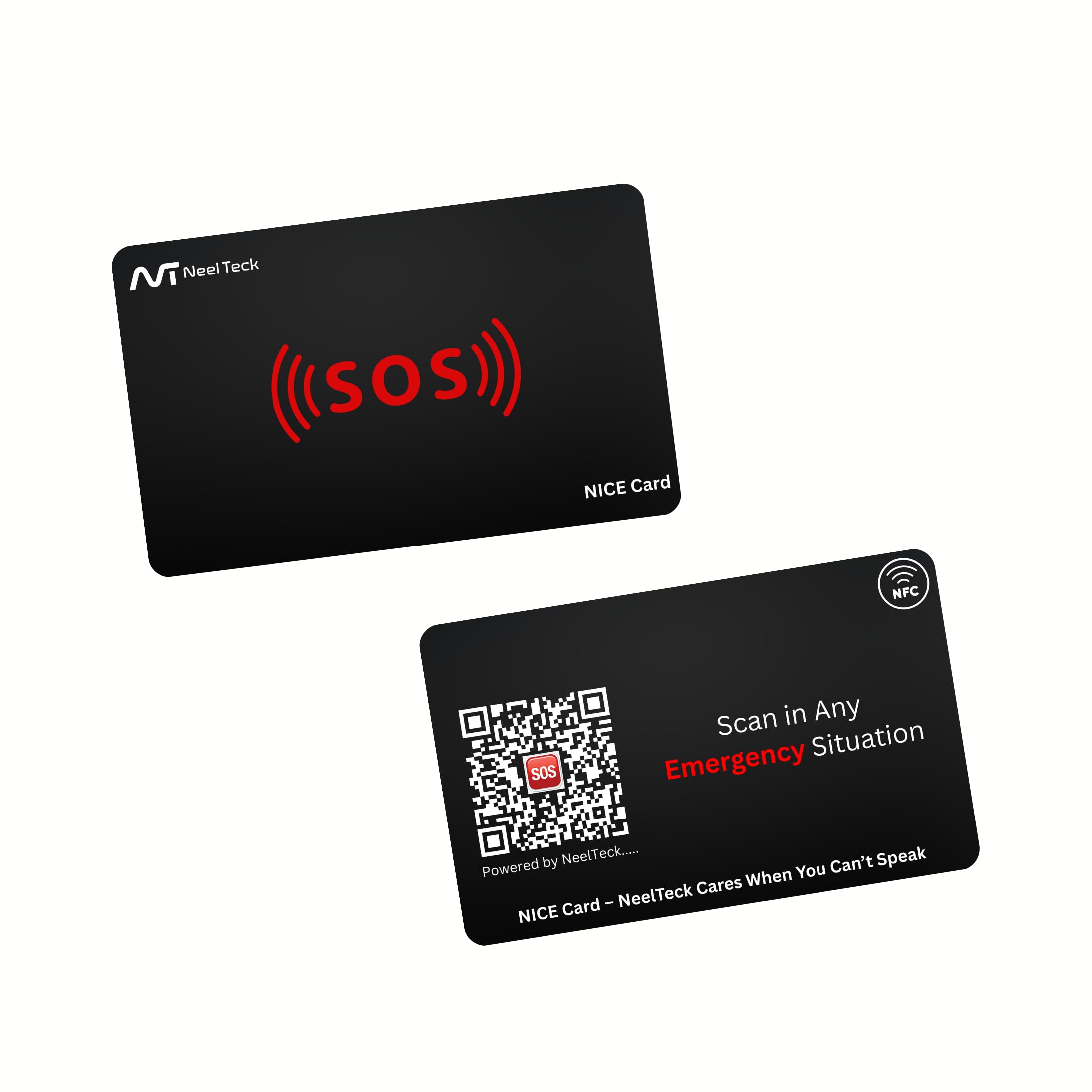 Neel Teck Nice Emergency SOS NFC Card | Smart Emergency Information Card with QR Code, Location Sharing & App Control