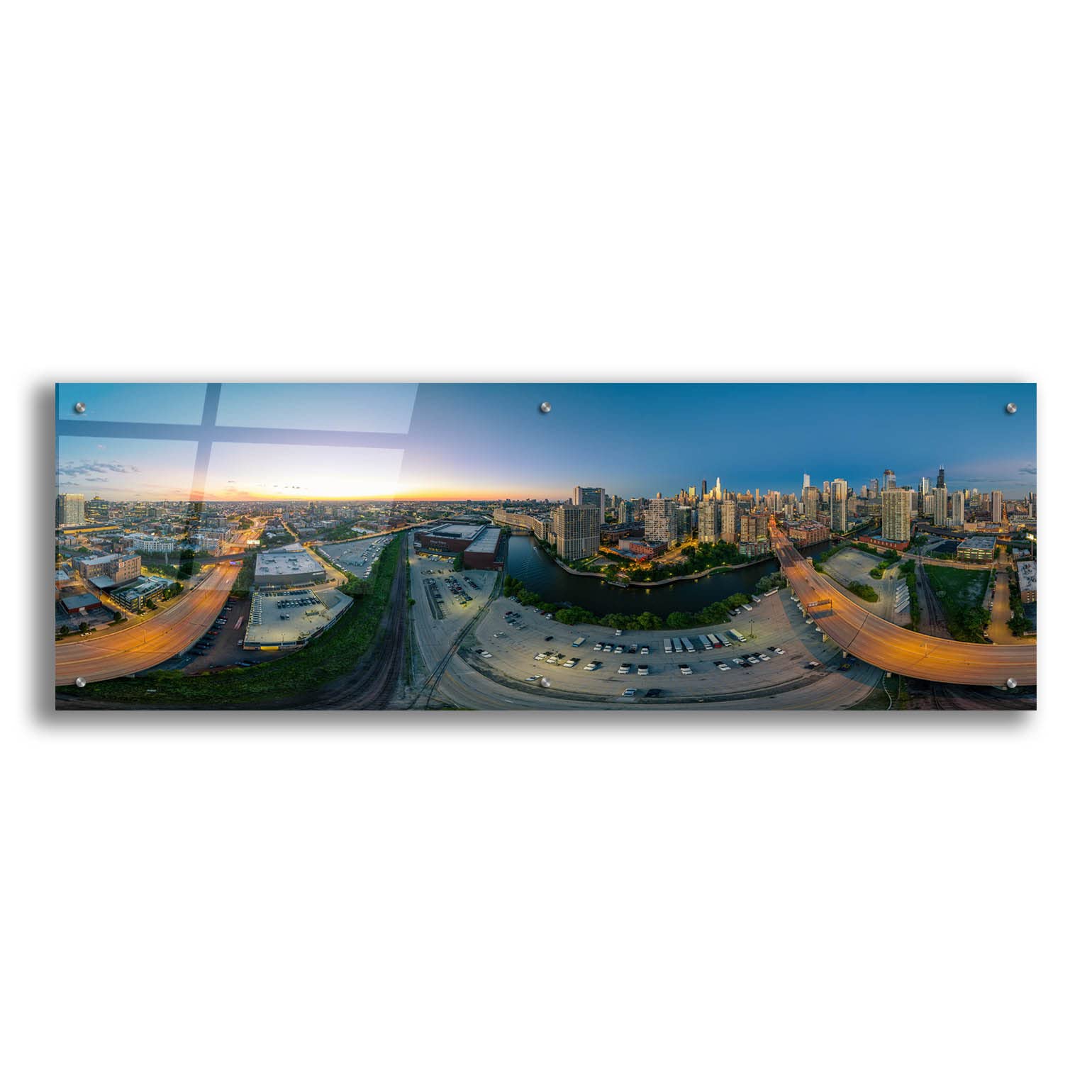 Epic Art 'Chicago Pano 21' by Epic Portfolio, Acrylic Glass Wall Art, 48