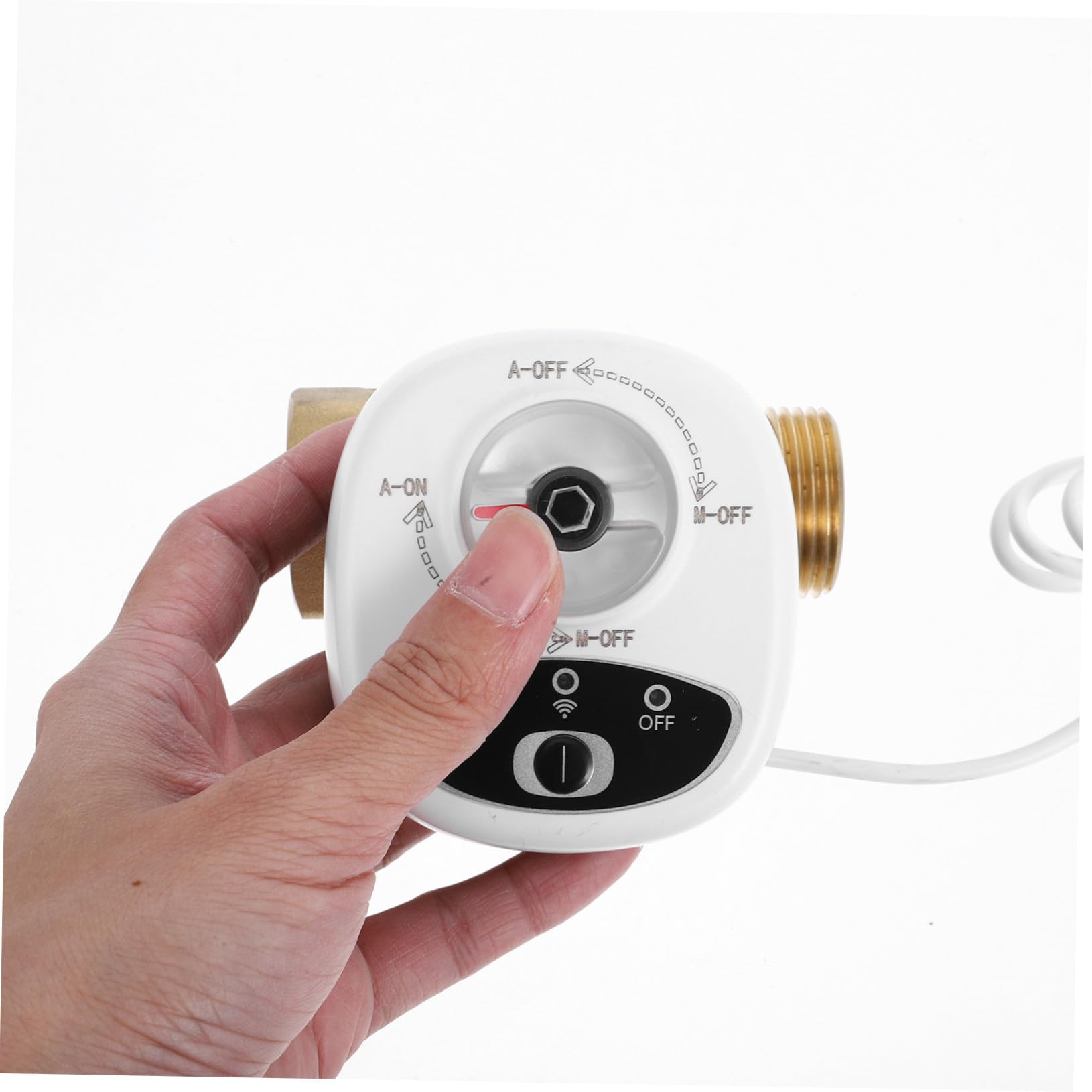Válvula de Bola Eléctrica Inteligente Wifi Dn25, PC Abs de Color Blanco | Temporizador y Aviso de Alarma, Control Inalámbrico para Agua y Gas, Ajuste para Tuberías Exteriores