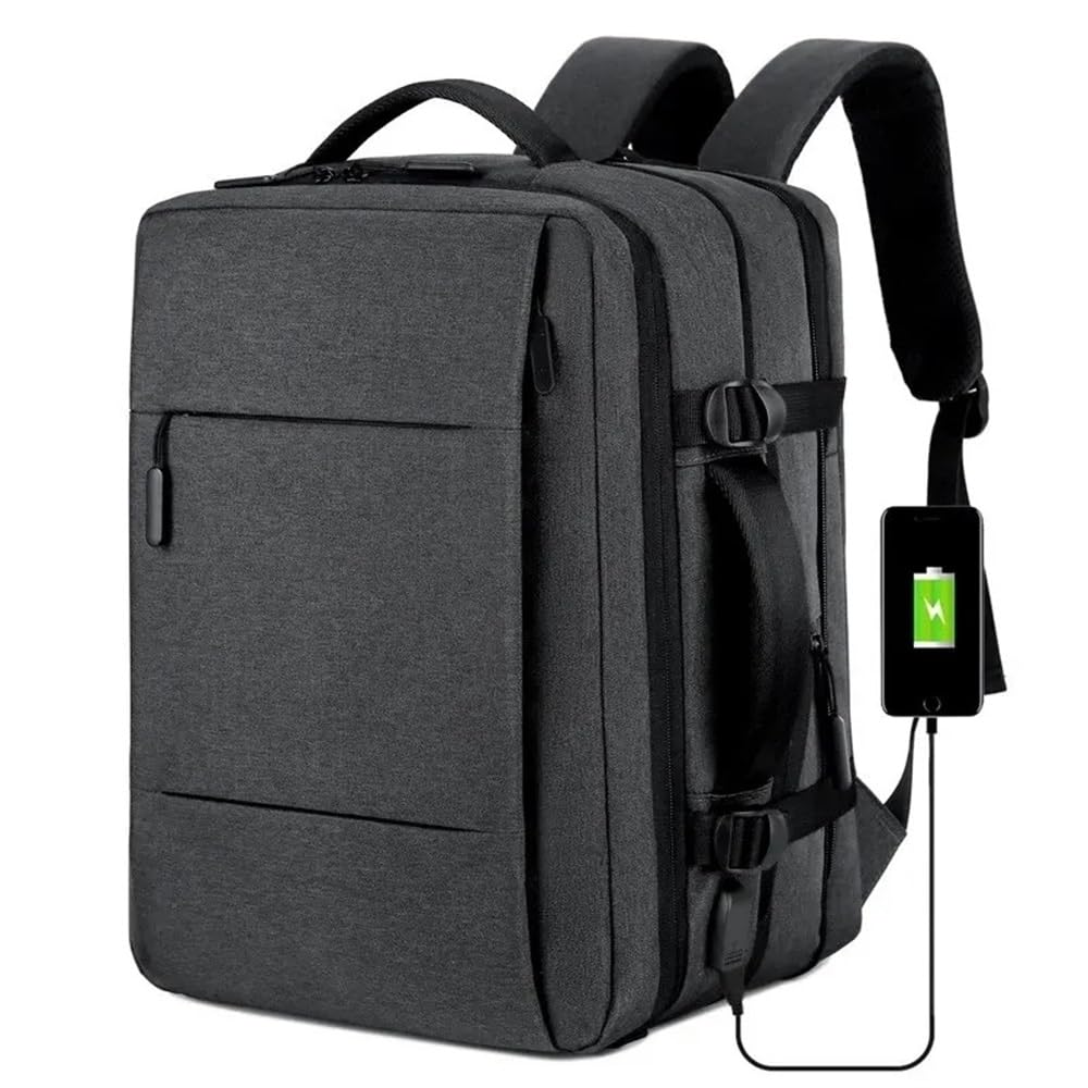 Borsa Reflex Zaino DSLR classico da uomo, borsa for fotocamera lavoro, scuola, USB espandibile, grande capacità, zaino viaggio alla moda impermeabile(Noir)
