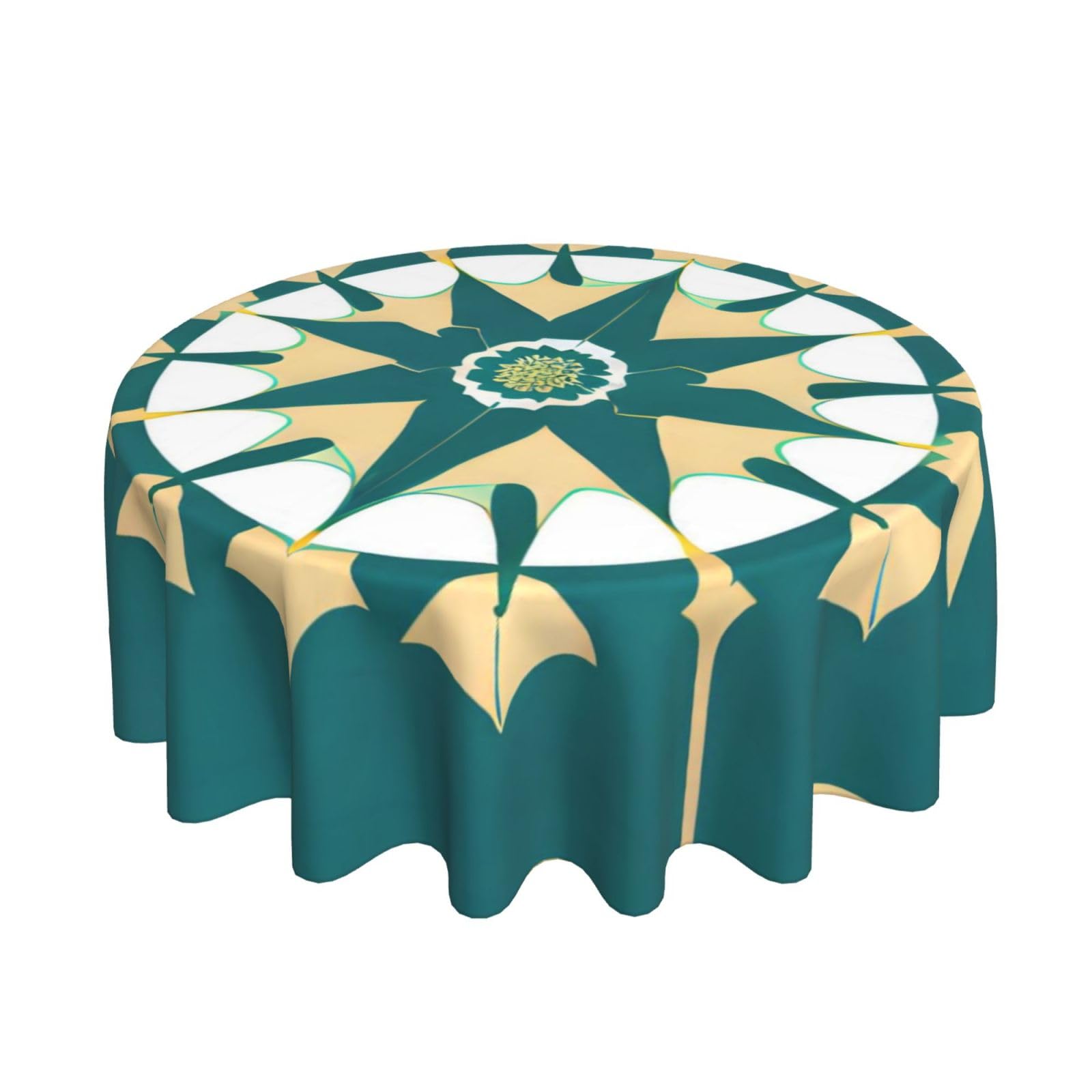 EHouseHome Tovaglia Impermeabile Floreale Vintage 152 Cm Rotonda - Per Esterni E Interni