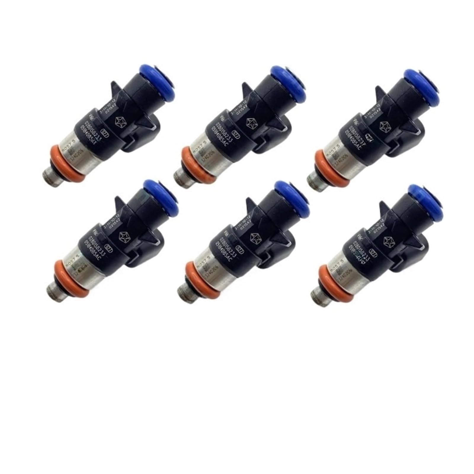 Fuel Injector Nozzle Auto Parts Injectors Compatible for Chrysler Compatible for Dodge Compatible for Ram Compatible for Jeep 3.6L 0280158233 5184085Ac 5184085Ad 6Pcs Car