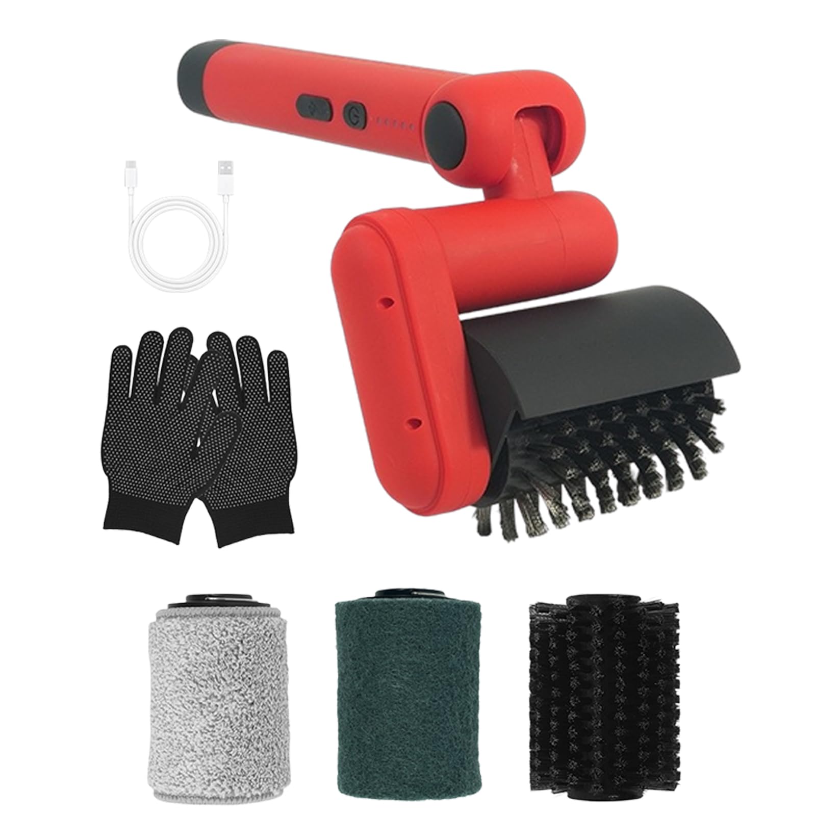 Rechargeable Grill Brush, Cordless Motorized Roller Scrubber with Splash Guard for BBQ Grate and Barbecue Cleanup Handheld Bbq Scrubber Post Cook Grill Care