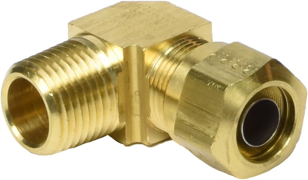 Edelmann 916908 Brass Elbow Fitting for Nylon Tube Air
