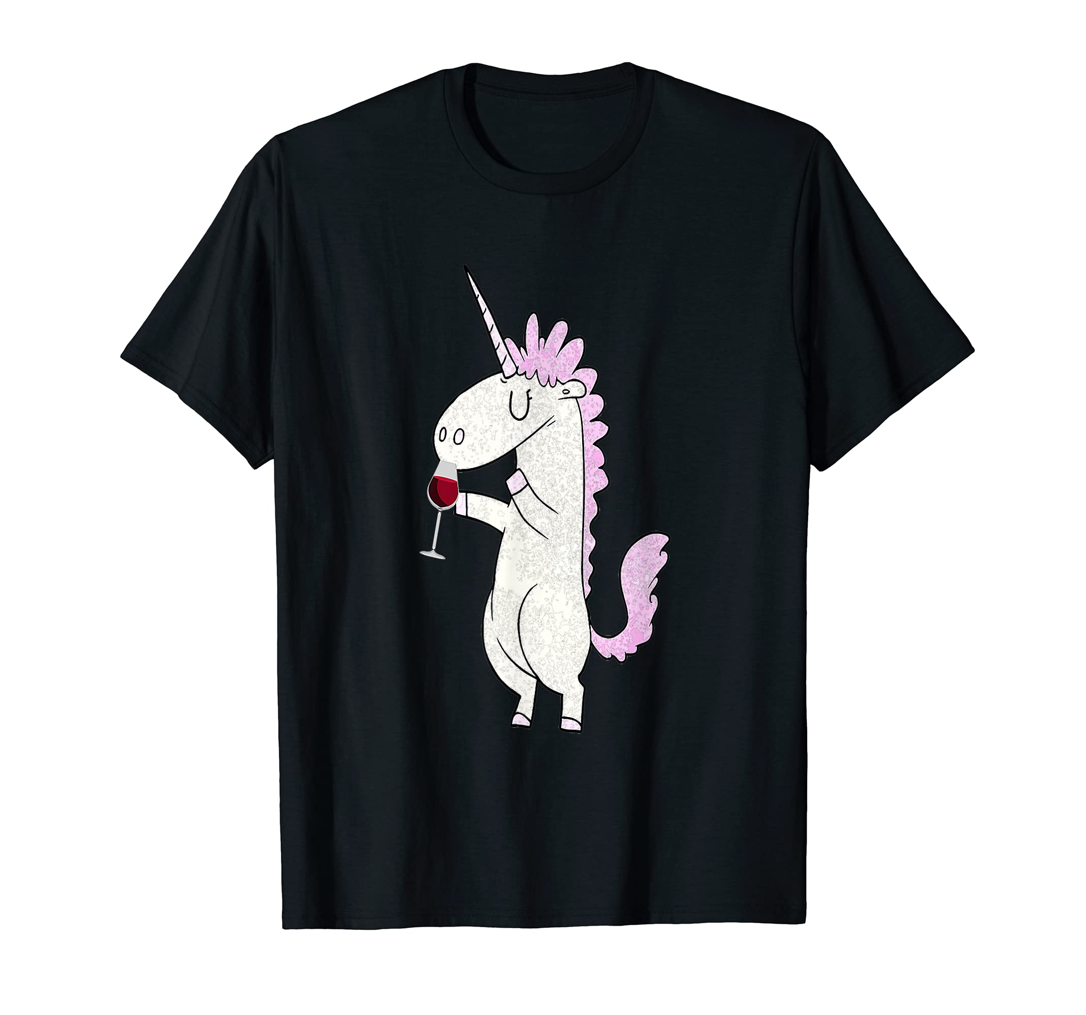 Unicorn with Glass of Wine T-Shirt.