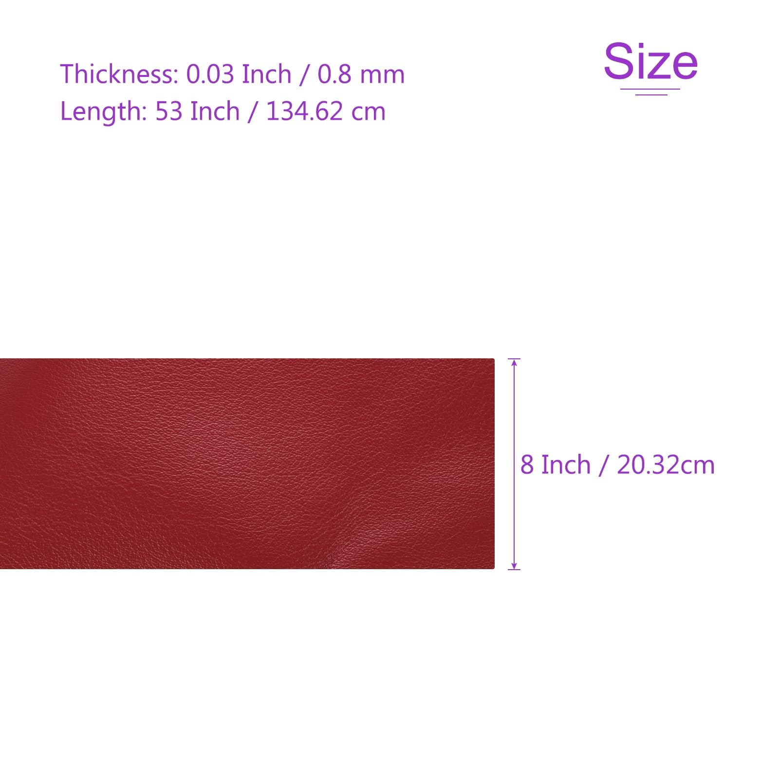 DMiotech 1 Pack 8 Inch x 53 Inch Faux Leather Strip Furniture Cover Fabric Skin Red PU Leather Roll for Handmade DIY Craft Projects - Image 3