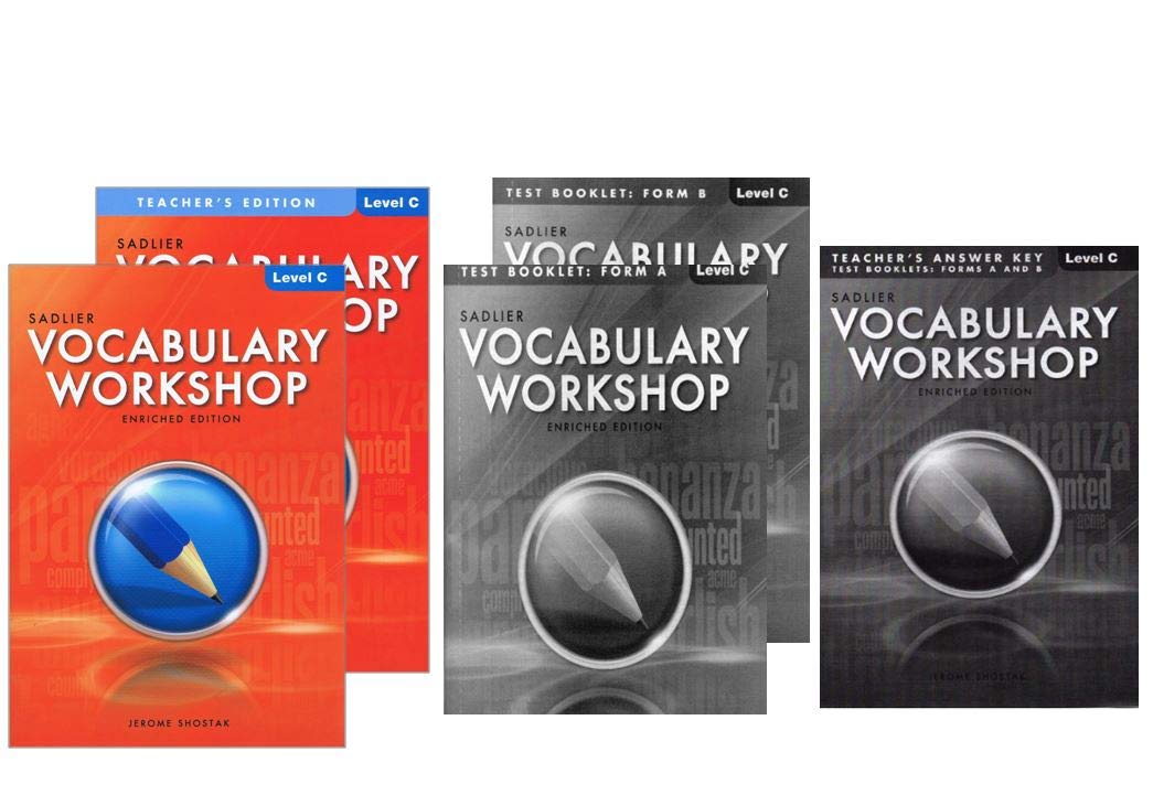 (F0080S) Vocabulary Workshop Enriched Edition Student Book + Teacher's Edition + Test Booklet Form A&B + Answer key Level C - Grade 8