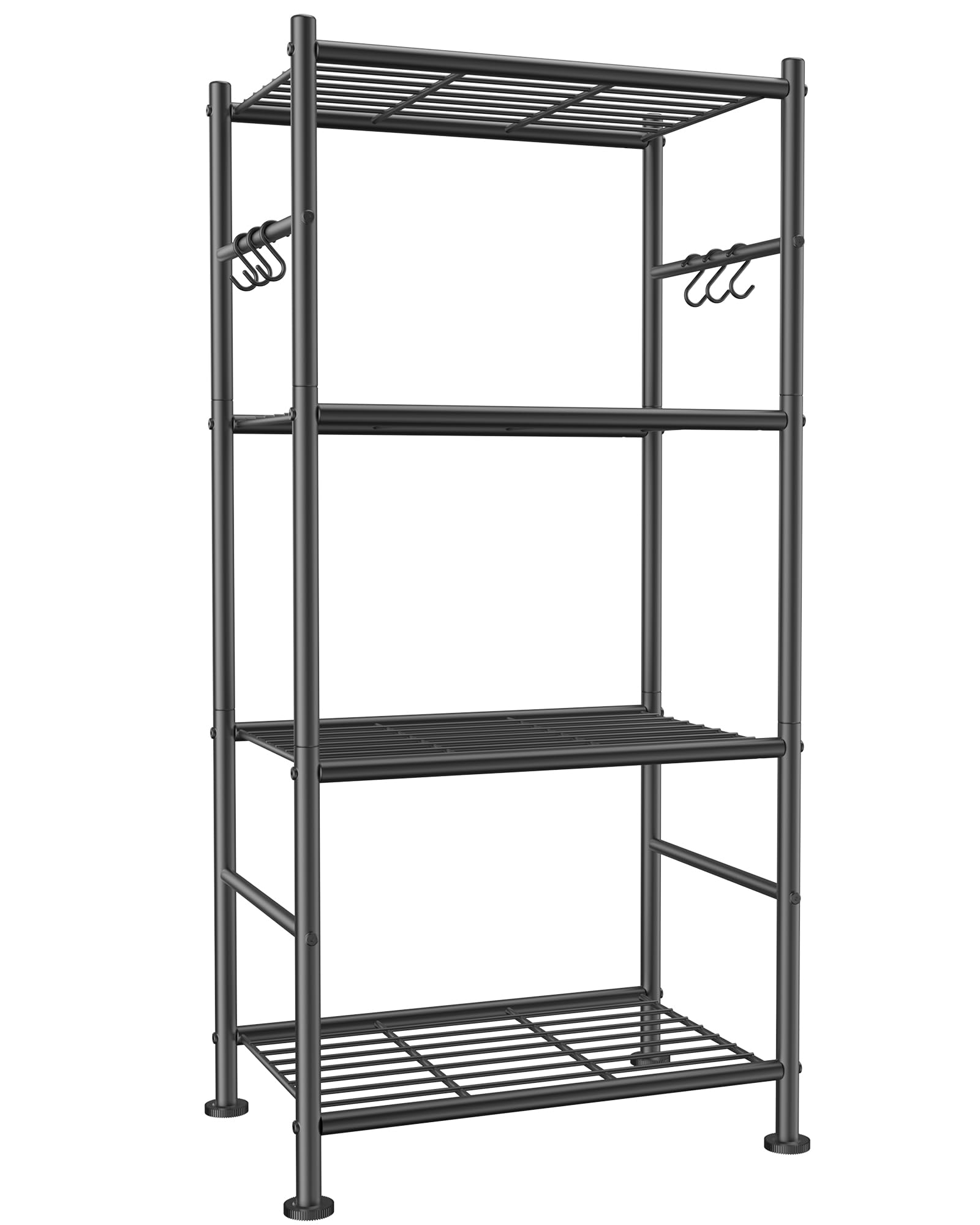 Photo 1 of **MISSING PARTS**
Sakugi Storage Shelves - 5-Tier Large Capacity Shelf Organizer with Hooks, Heavy-Duty Garage Shelving with Leveling Feet, Wobble-Free Rack for Bedroom, Balcony, Garage, 18.1"×12.4"×56.8", White