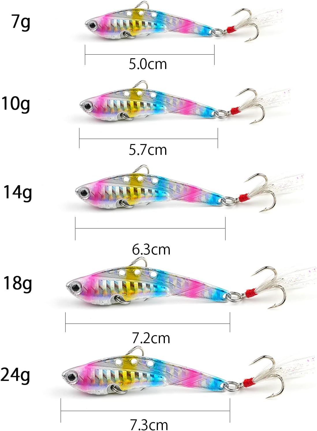 Spotlip メタルバイブルアーメタルバイブ7g10g14g18g24g釣り鉄板バイブ淡水海釣り6個セット 大切な