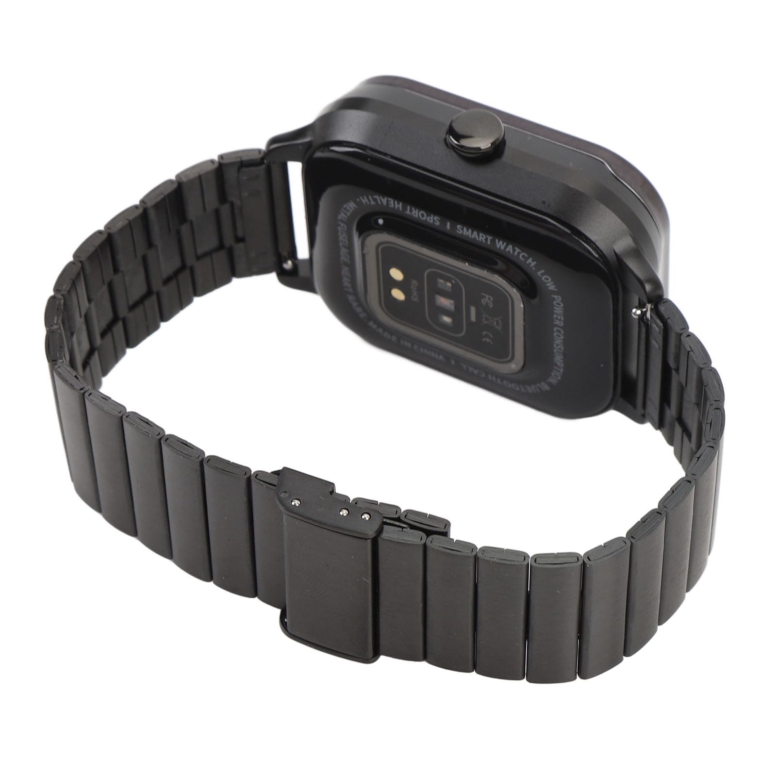 Generic Earmphone Smart Watch, NFC Smart Fitness w 1 2,01 -calowy TFT Wireless z Wibracyjnymi Przypomnieniem, Aby wykonać ćwiczenie (Czarny ze stalowym paskiem)