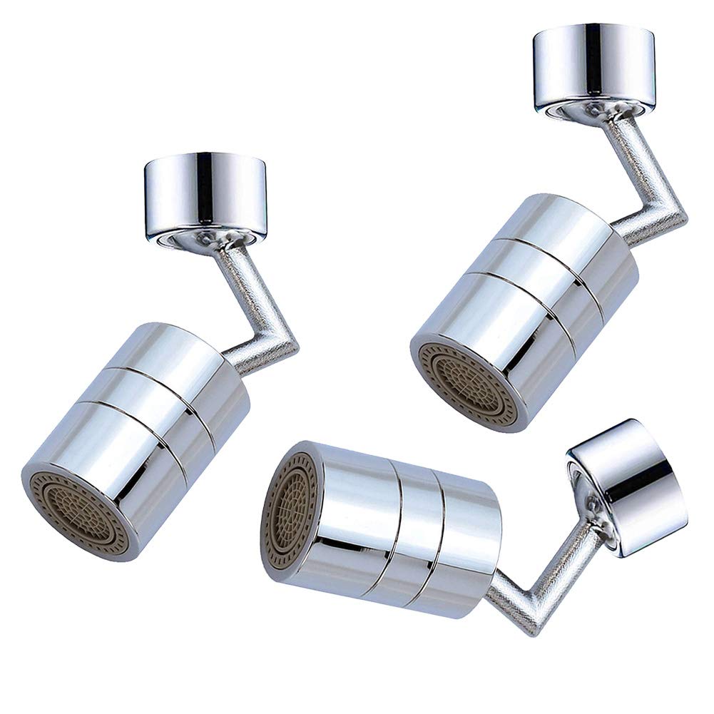 Rubinetto A Prova Di Schizzi, Aeratore Per Rubinetto Rotante A 720 Gradi, Rubinetto Anti-schizzi Con Filtro Rotante Per Rubinetti Da Bagno E Cucina. (3 pezzi,Argento)
