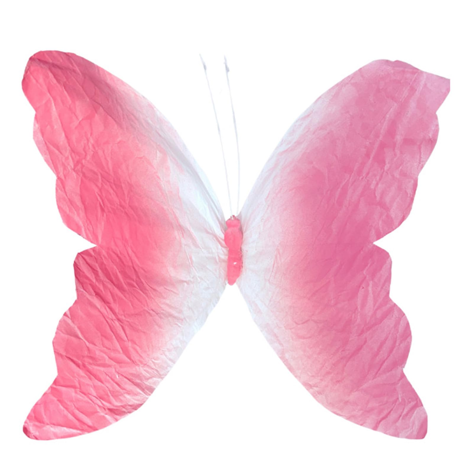 Carotoe Rose Red Three-Dimensional Gradient Paper Butterflies For Window Display Photography Party Decorations With Clip On Design Crinkle Paper Butterfly Decorations