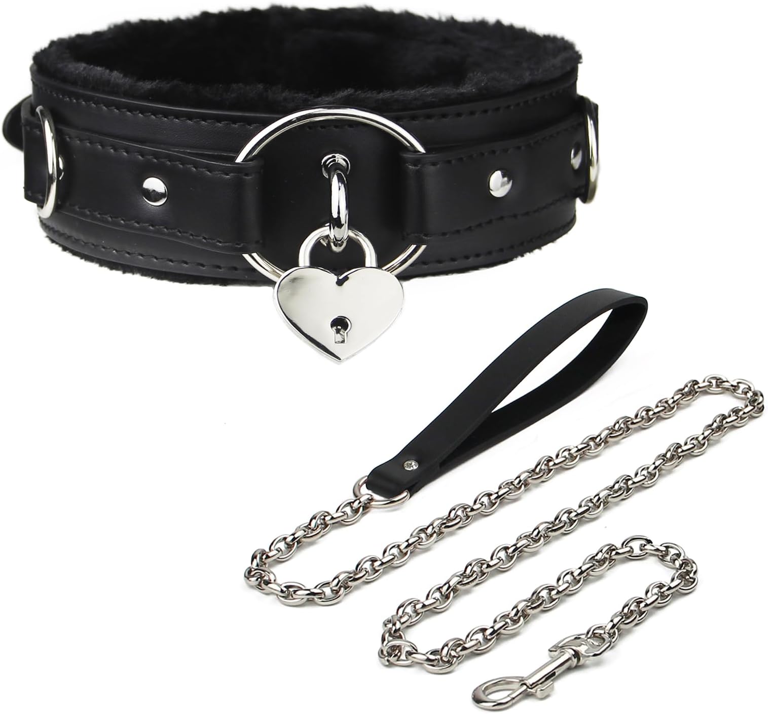 IUEWUF Leather choker Collar with Lock Adjustable Size for women