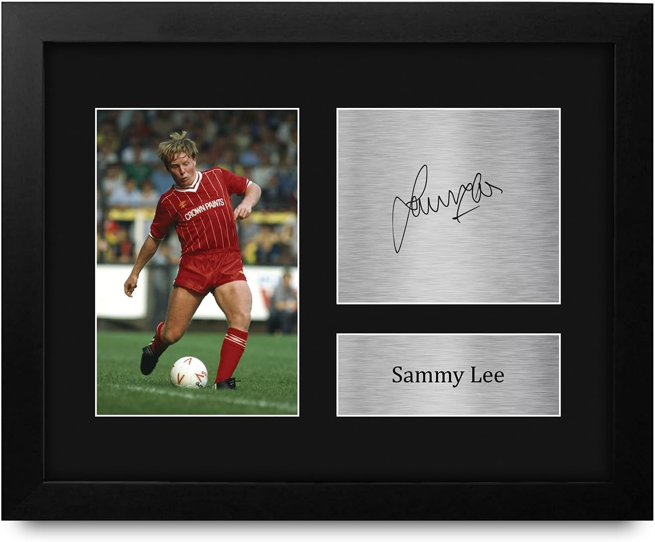 HWC Trading Sammy Lee Liverpool Gifts Printed Signed Autograph Picture for Soccer Fans and Supporters - US Letter Framed (ID-008901)