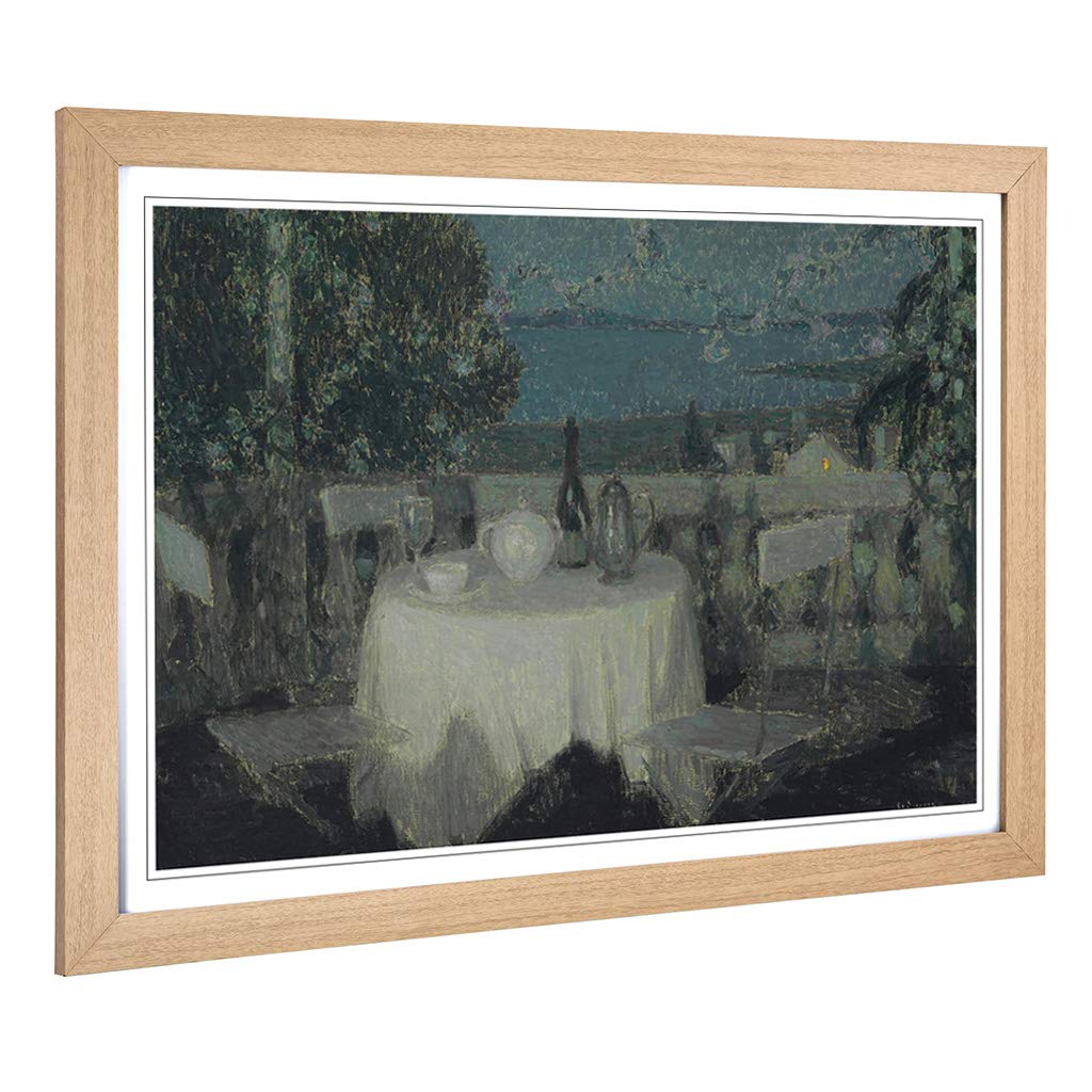 Big Box Art Framed Print of Henri Le Sidaner Table in The Morning Design | Wall Art Picture | Home Decor for Kitchen, Living Room, Bedroom, Hallway, Oak, A2 / 24.5x18 Inch / 62x45cm