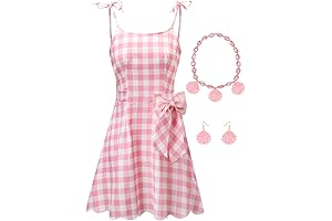 50s Pink Plaid Halloween Costume for Adult Women