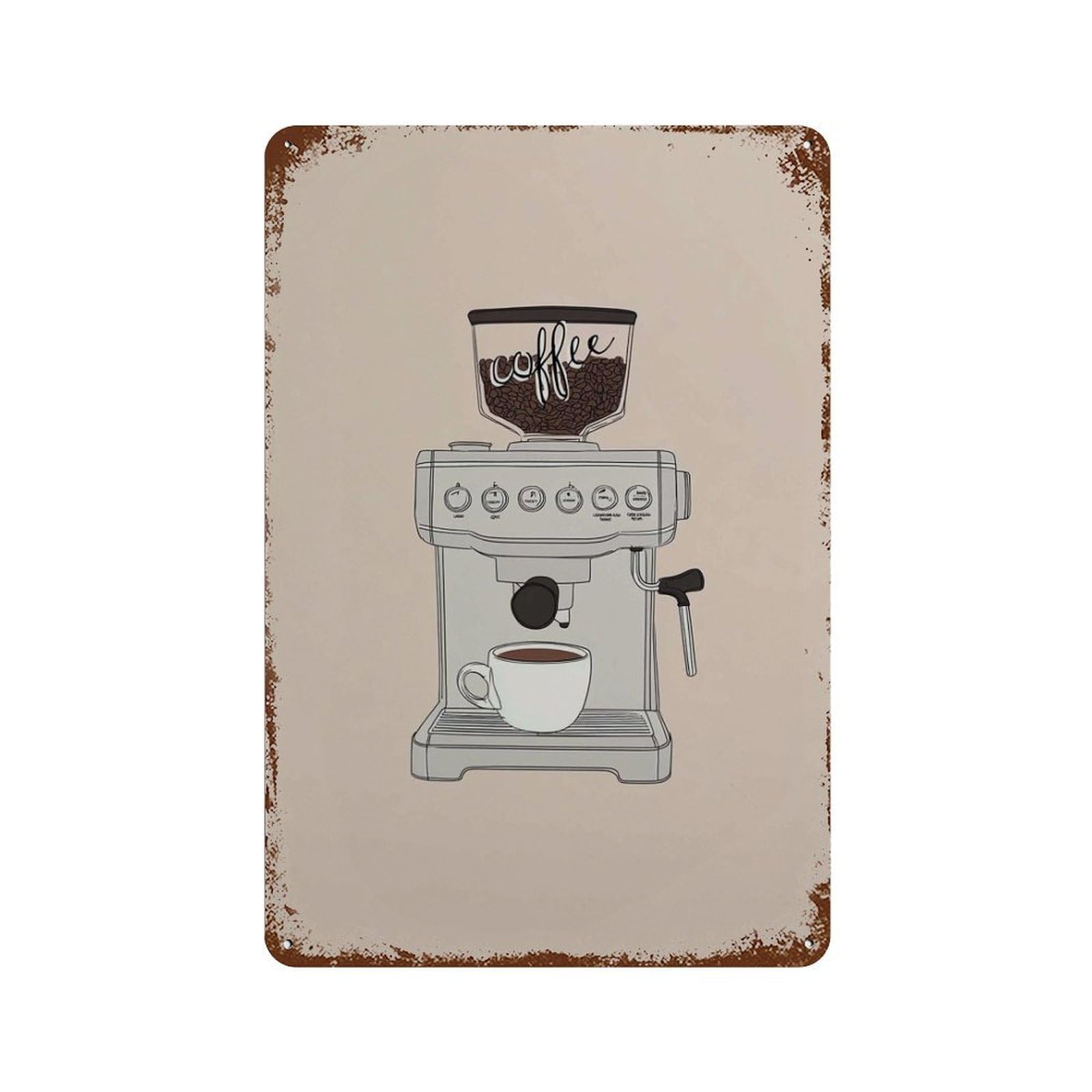 xiaoxiaoshen Coffee Machine Barista Kitchen Espresso Maker Lover Work Modern Cafe Minimalist (2) Wall Decor Art Metal Tin Poster Modern Home Decor Art Home Bar Shop Decorations Vintage Sign 30x20cm