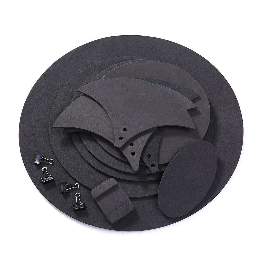 Sourdines Pour Batterie Silencer Drum Set Pads Mute Cinq Tambours Trois Cymbales Jazz Drum Mute Pad Drumming Pratique En Caoutchouc Pad Set 10piece Set Noir