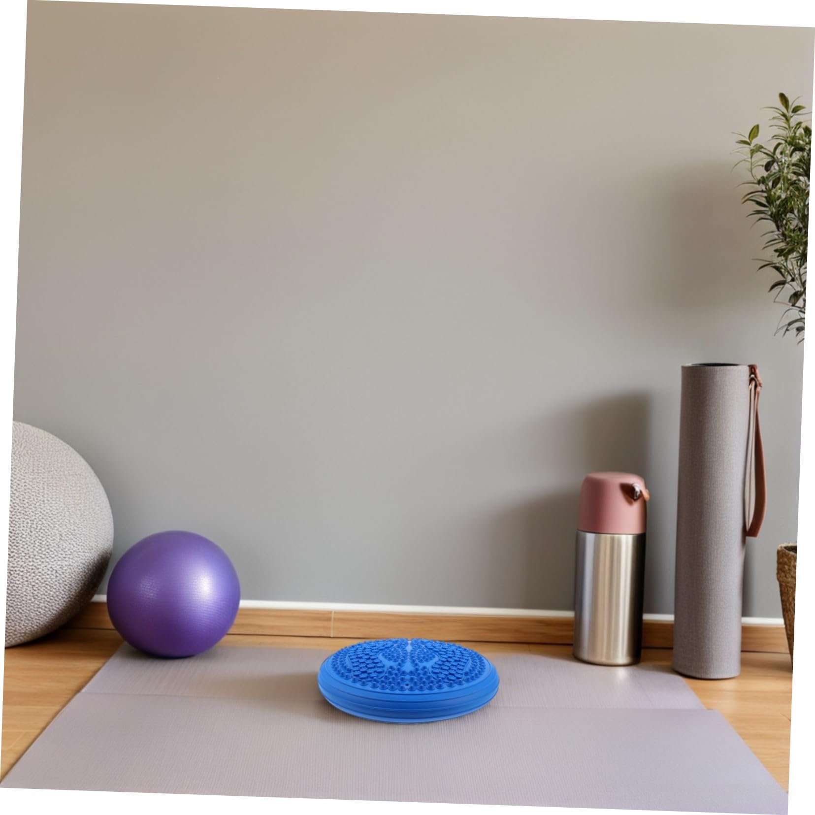 ABOOFAN Coussin Équilibre Gonflable pour Yoga et Massage des Tapis Air Épais avec Surface Texturée Support Jogging Stationnaire pour Hommes et Femmes Bleu avec Pompe Incluse