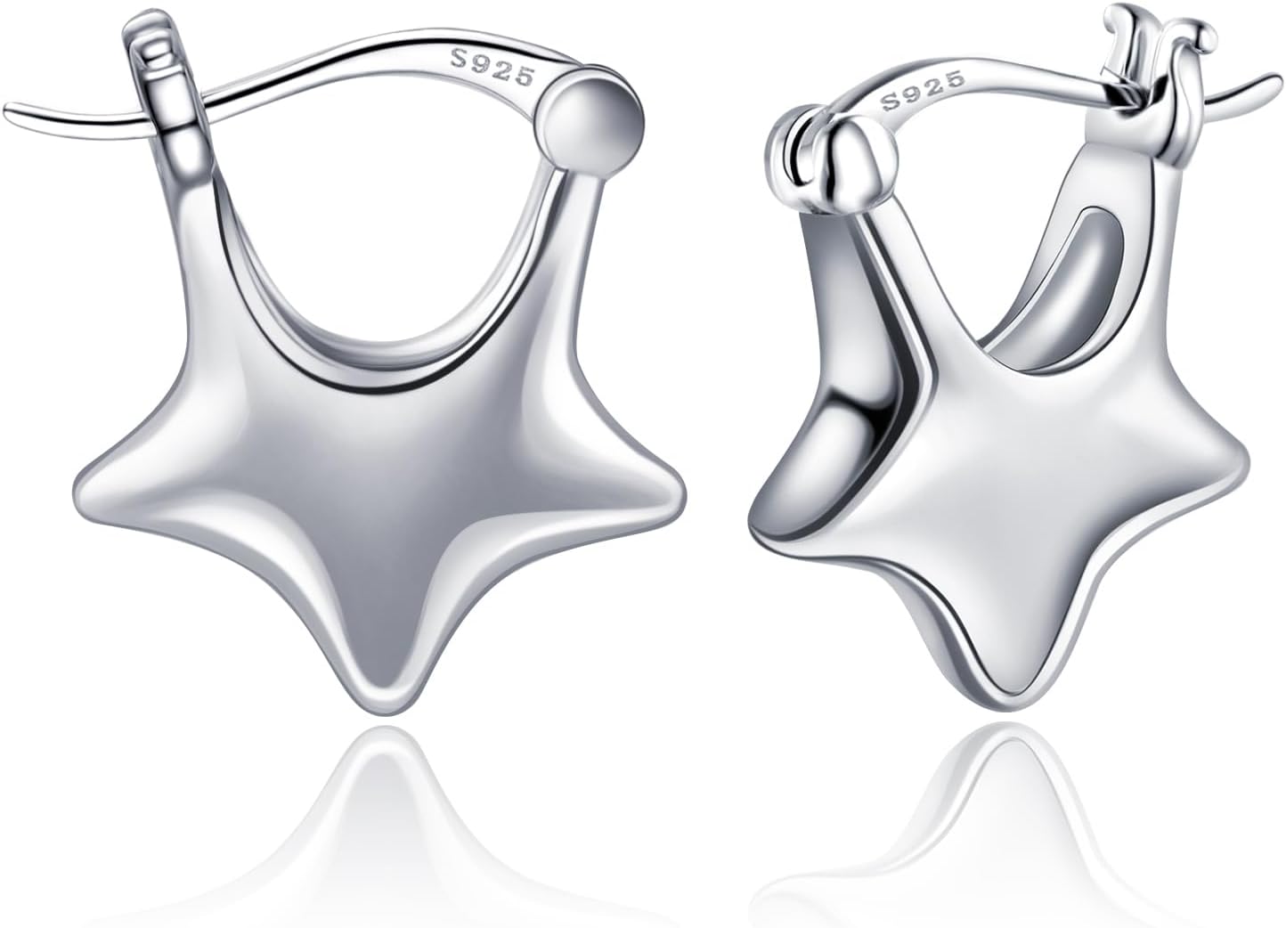 925 Sterling Silver Hoop Earrings Hypoallergenic Heart Star Butterfly Earrings for Women Heart Hoop Huggie Dangle Earrings Jewelry Gifts