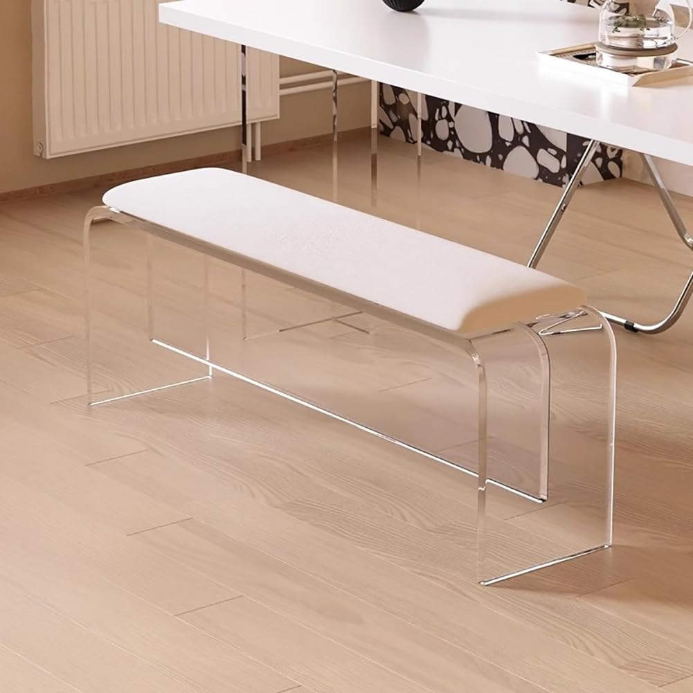 Amazon.com: JJoias Modern Acrylic Upholstered Bench, Clear Dining