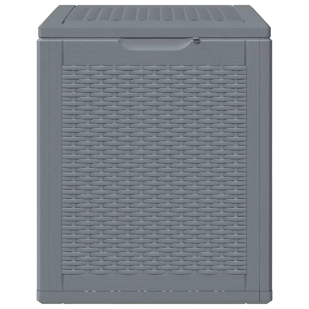 vidaXL Contenitore da Giardino Grigio in Rattan PP 90 L, Contenitore portaoggetti da Giardino, portaoggetti, cesta degli Attrezzi, Contenitore