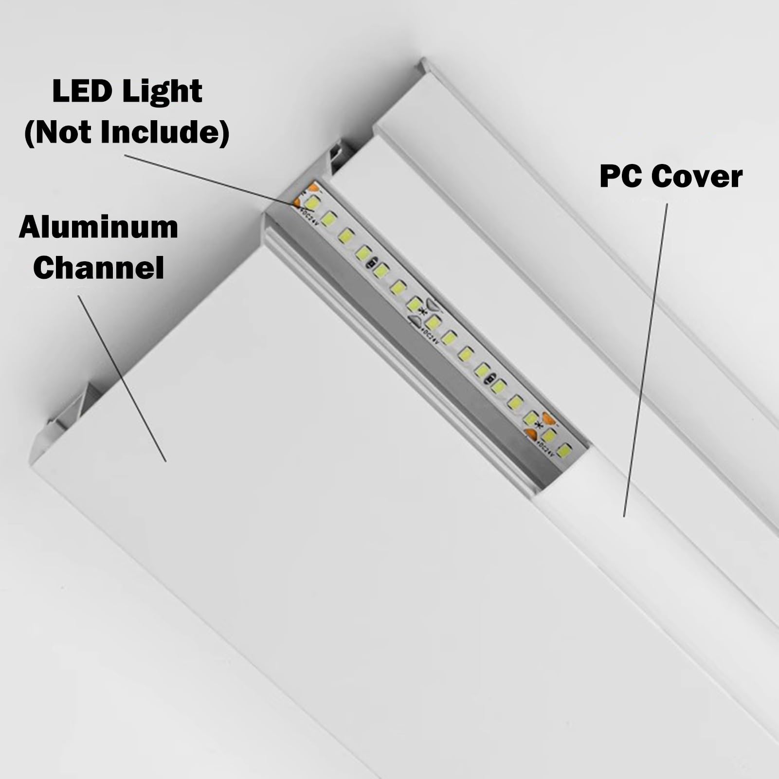 Listwa wieńca dekoracyjna LED – profil aluminiowy do oświetlenia pośredniego 4 m, do teatru i salonu, elegancka listwa sufitowa do sypialni i wystroju domu