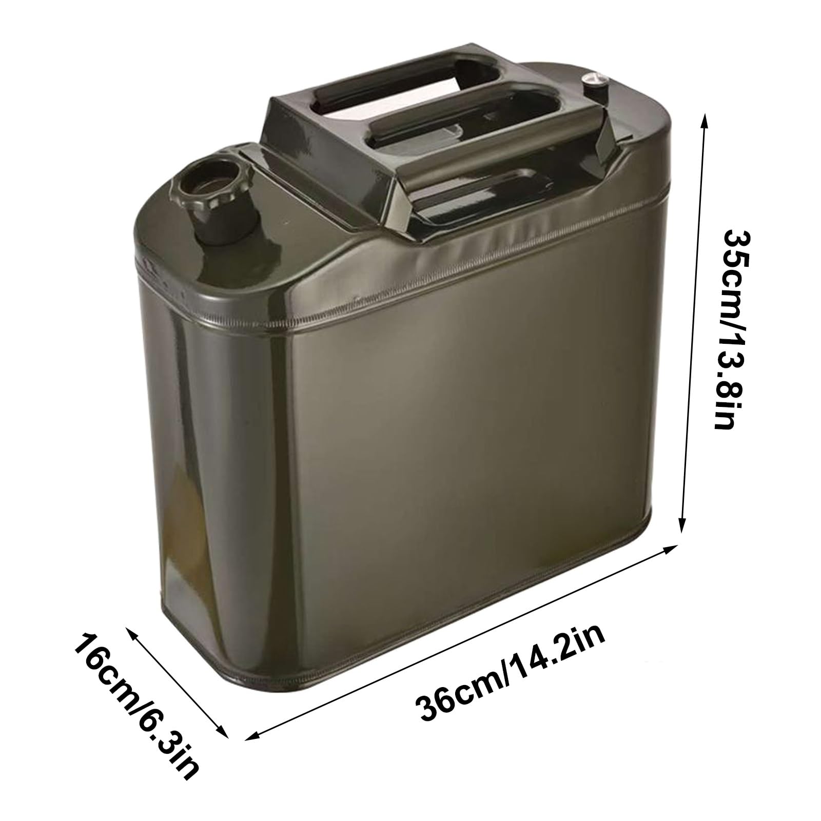 Tanque de Gasolina de Metal con Pico Flexible, Contenedor de Gasolina for Equipos de Viajes Autónomos, Viajes y Campamentos(15L)