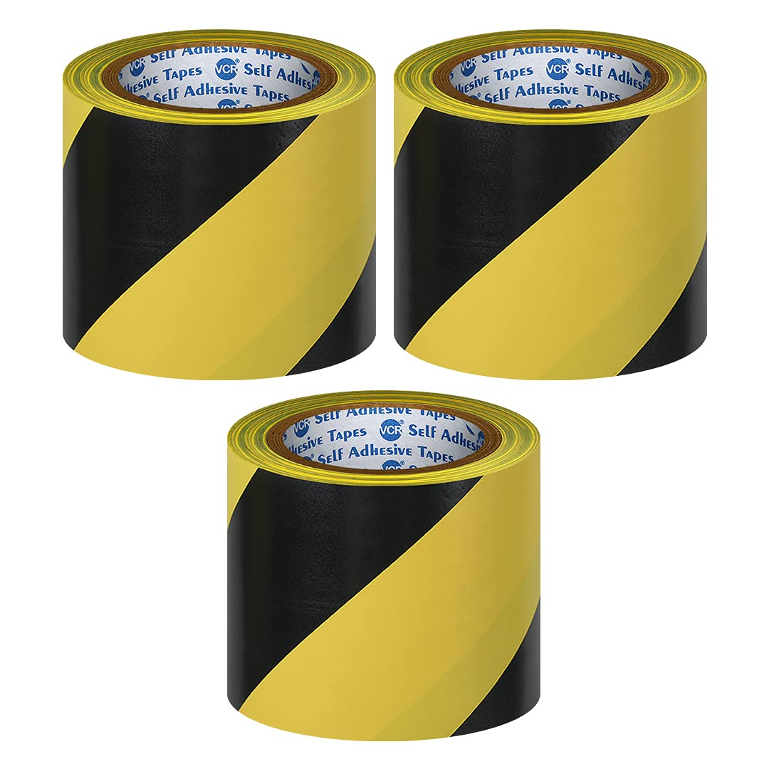VCR Black & Yellow Floor Marking Tape - 18 Meters in Length 96mm / 04" Width - 9 Rolls Per Pack - Waterproof Social Distancing lane Marking Tape for Safety, Hazard and Caution Warnings (B07RT8ST9P) Amazon Price History, Amazon Price Tracker