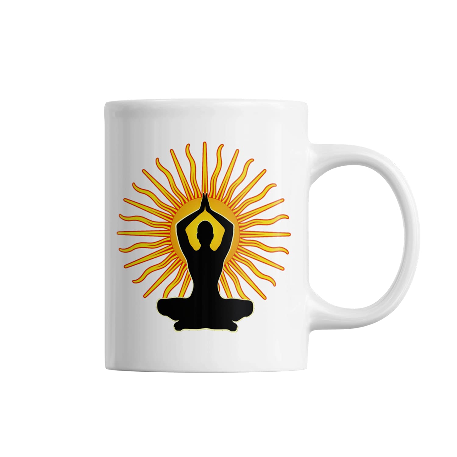 PrintLine Buddha Design Printed Coffee |Tea |Milk Mug Black Ceramic Mug 325 ml | Best Gift for Friends and Coffee Lovers