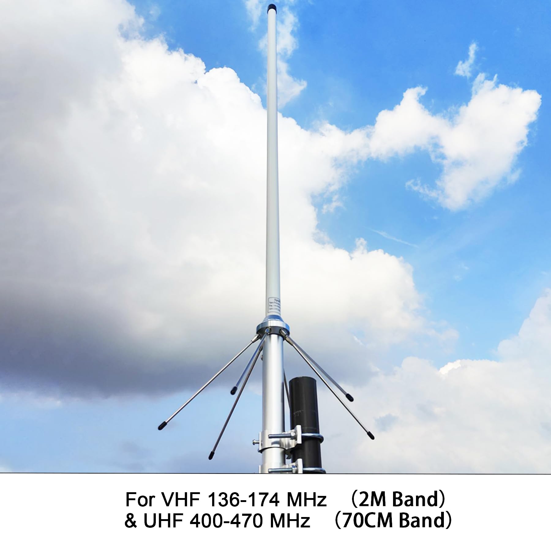 Antena repetidora de base UHF VHF de doble banda 144-148MHz 2 m / 430-460 MHz 70 cm GMRS Antena de fibra de vidrio para estaciones base de radioaficionados