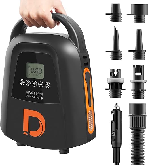 Dskeuzeew 20PSI Electric SUP Air Pump with 9000mAh Rechargeable Battery