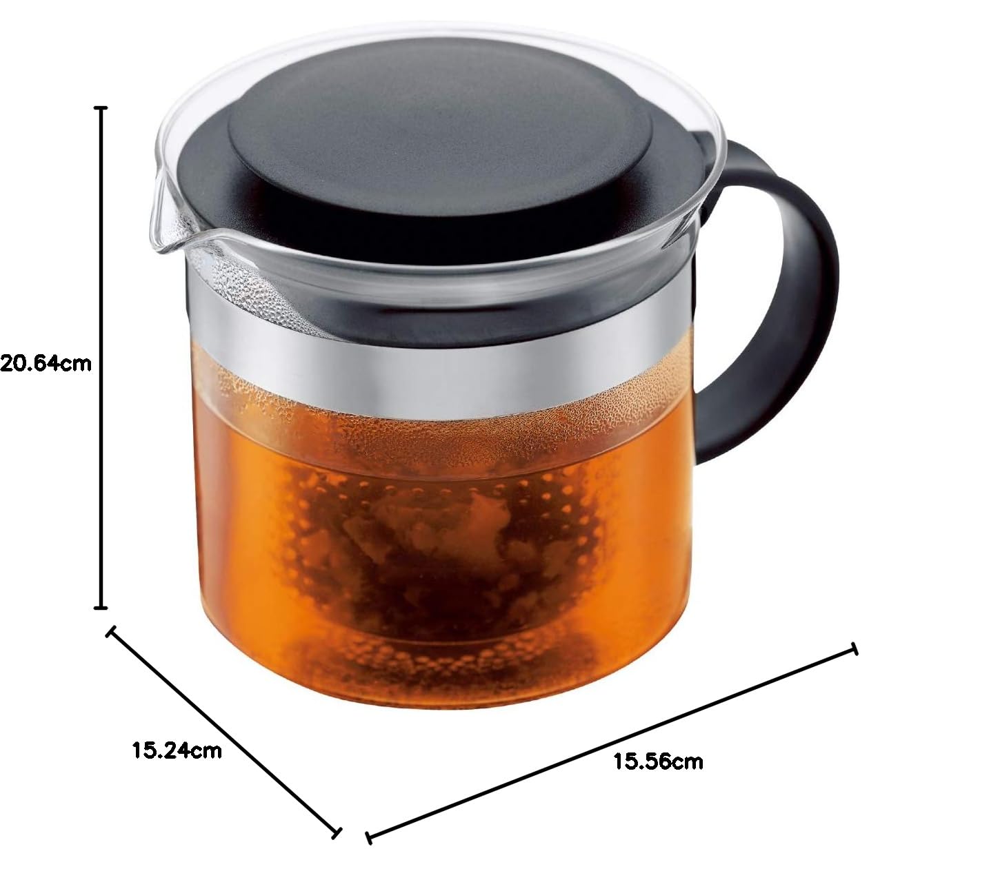 Bodum - 1870-01 - Bistro Nouveau - Théière en Verre avec Couvercle - Filtre Plastique - 1.5 L