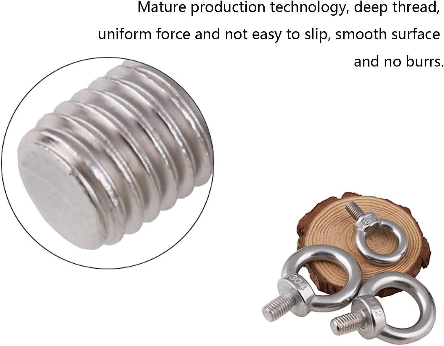 Golfari Di Sollevamento In Acciaio Inox 304 | M4-M24 | Per Applicazioni Marine E Industriali | Nero - 5 Pezzi - Foto 5