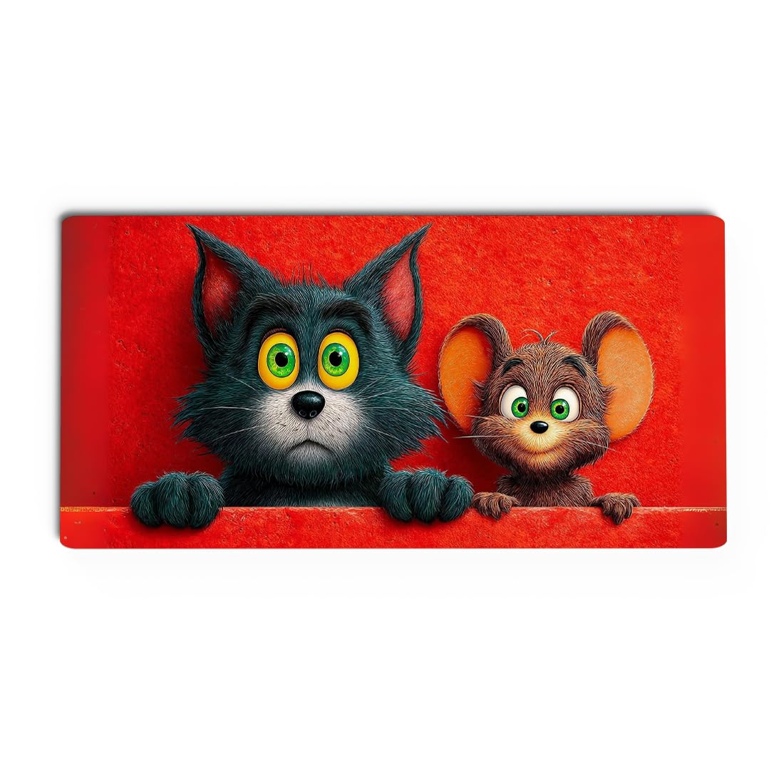 Furry Friends Deskmat | Cute Cat & Mouse Duo Cartoon Design Large Gaming Mouse Pad | 11x23 Inches Extended Desk Mat with Smooth Surface & Anti-Skid Rubber Base for Keyboard & Office-image-49