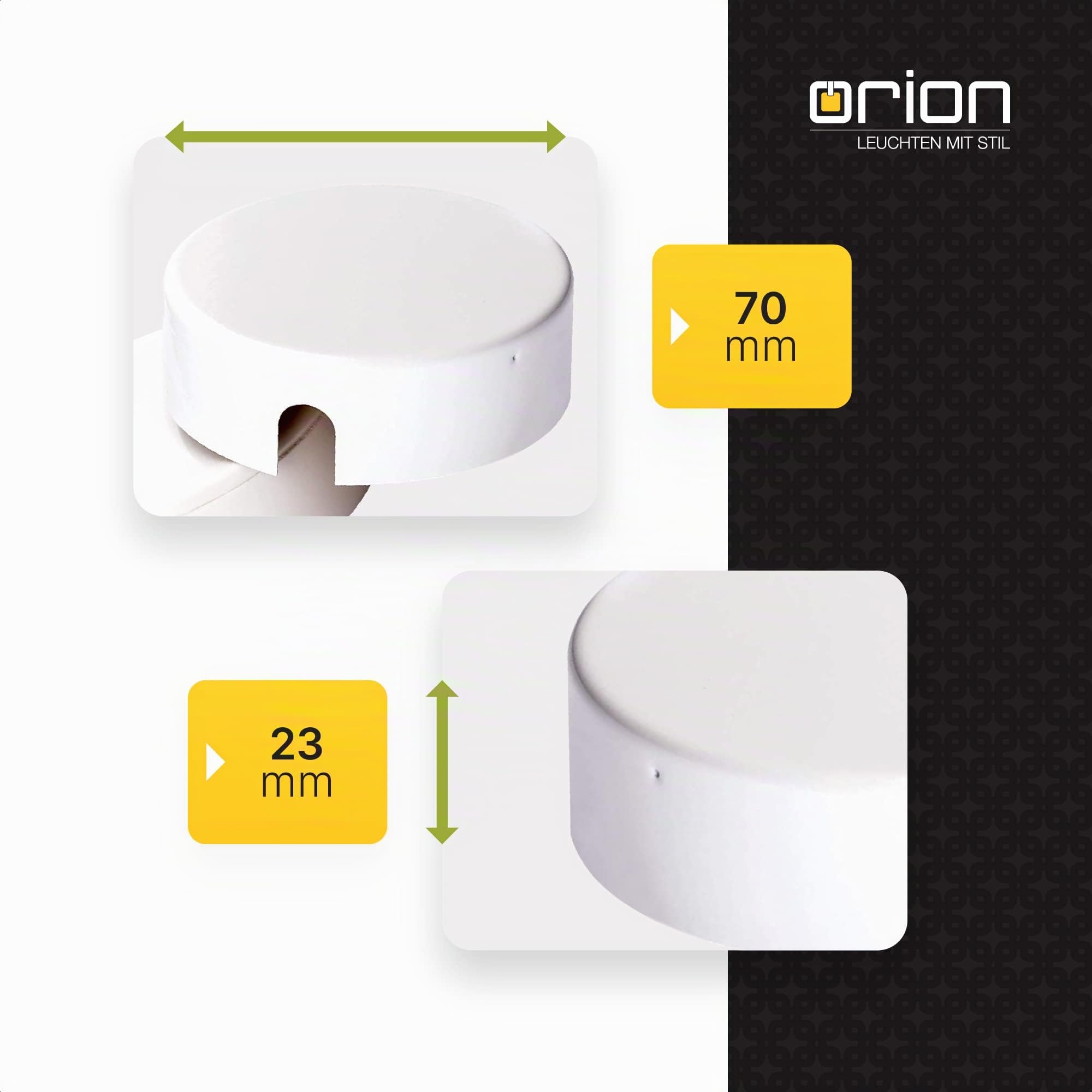 ORION LIGHTSTYLE Scatola di derivazione soffitto baldacchino scatola di giunzione rosetta in ottone lucido copertura bianco