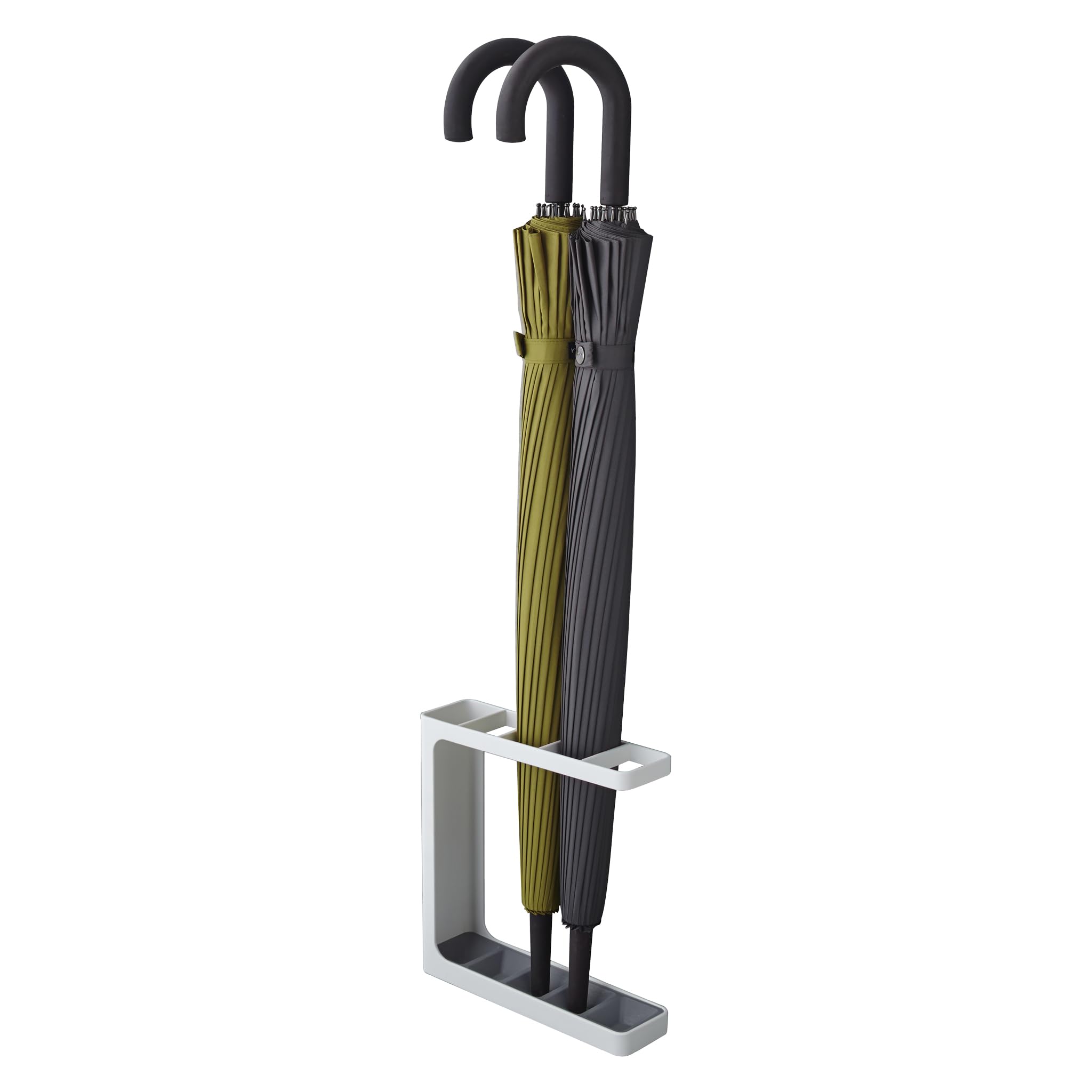 YAMAZAKI 7930 GRIND Umbrella Stand, white, Steel/Polypropylene, Minimalist, 23.5 x 6.5 x 24.3 cm