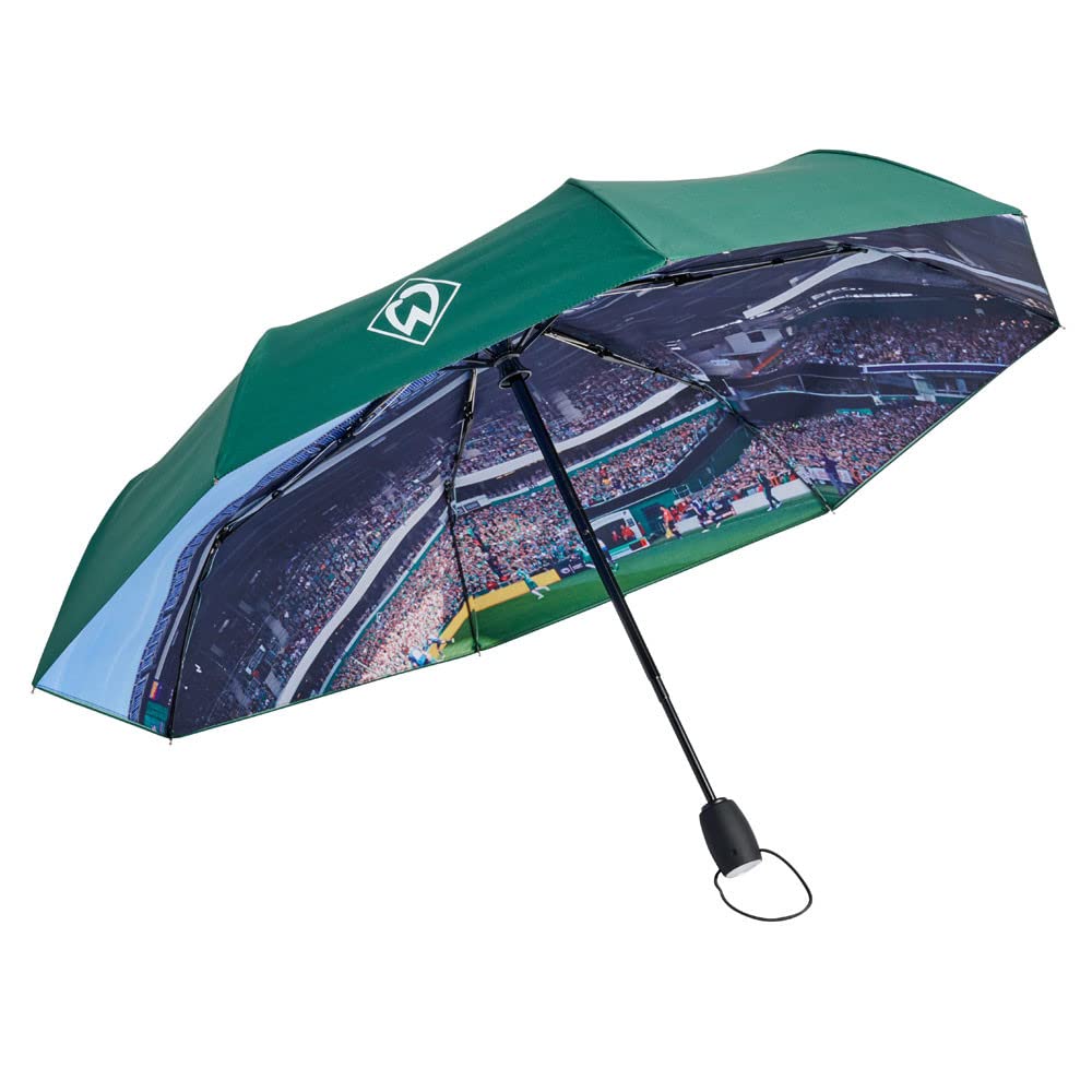 SV Werder Bremen Taschenschirm - Raute - grün Regenschirm Knirps - plus Lesezeichen Wir lieben Fußball