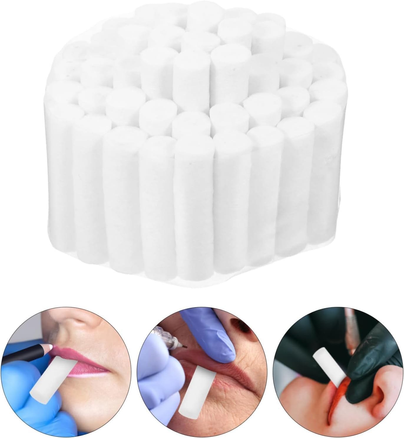 50 rotoli di cotone idrofilo, rotoli di cotone dentale per denti, cotone naturale altamente assorbente, per denti e altro durante il ridimensionamento, riempimenti, tappi per naso tamponi dentali