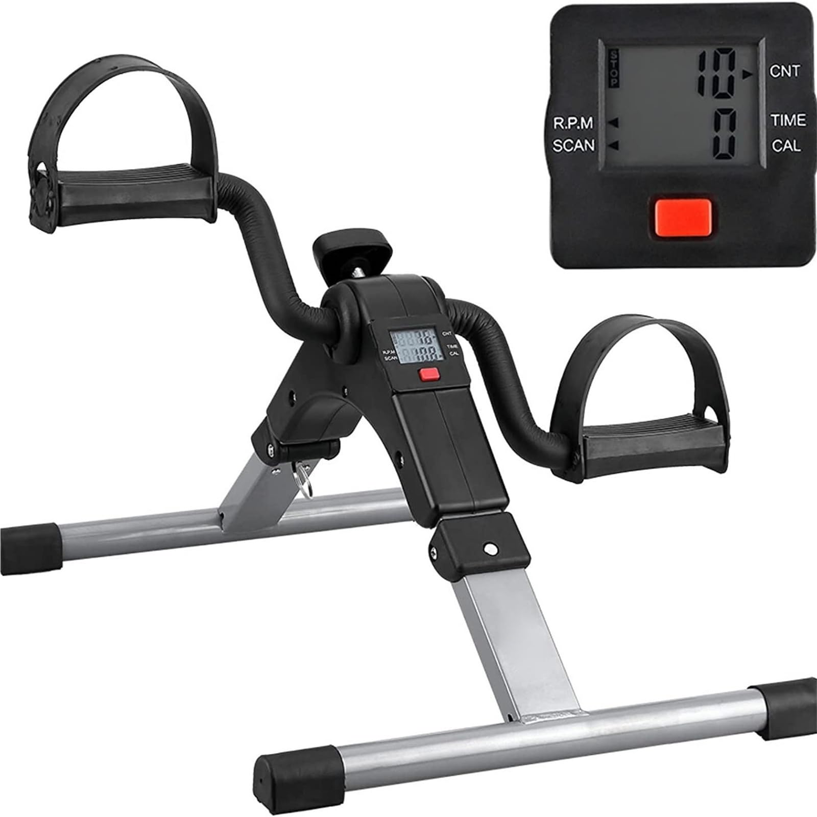Mini cyclette a pedali Mini bici pieghevole for uso domestico Cyclette for anziani Stepper for allenamento fitness completo for gambe for interni