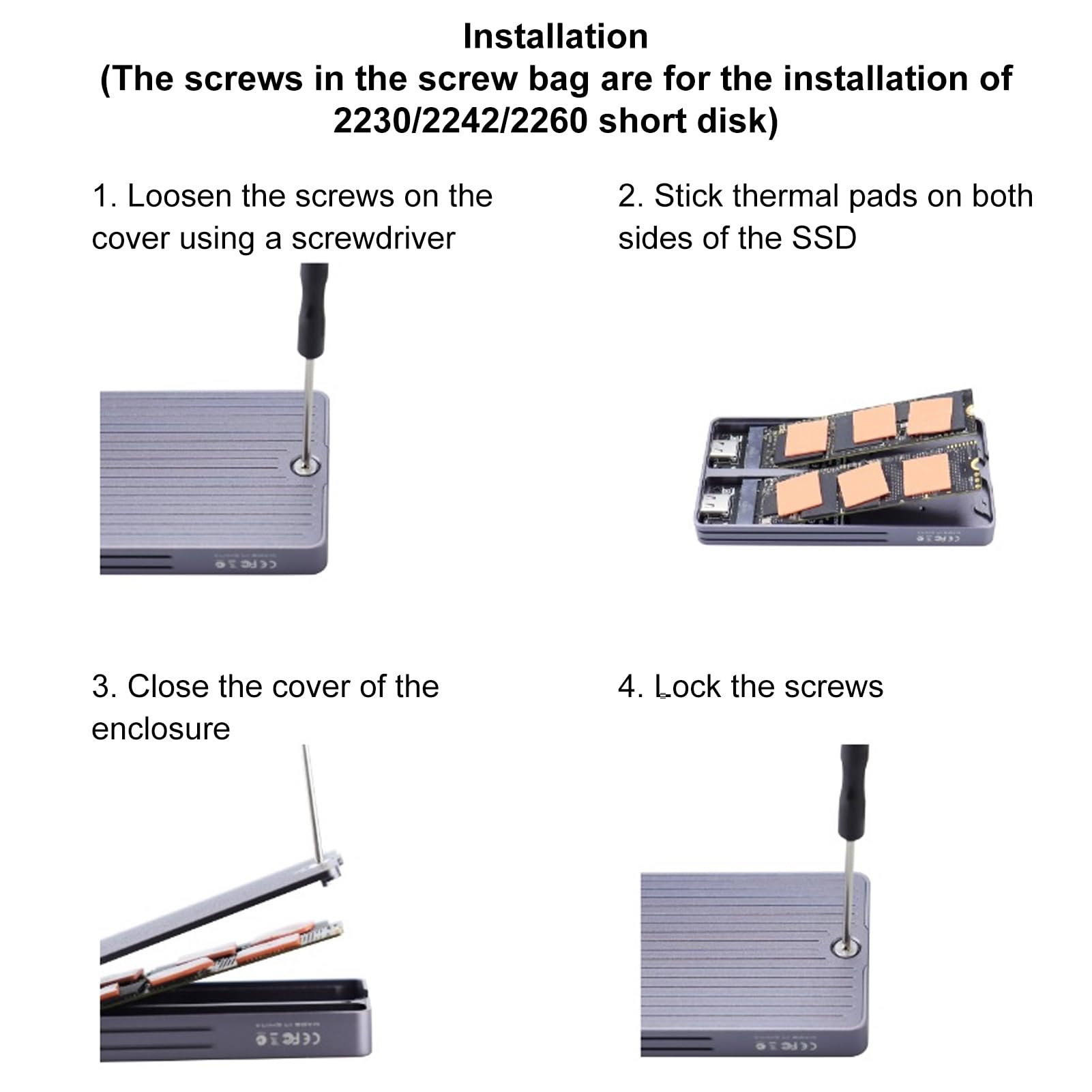 詳細2 Amazon.com: M.2 NVMe SSD Enclosure Dual Bay, Aluminum Alloy USB3.2