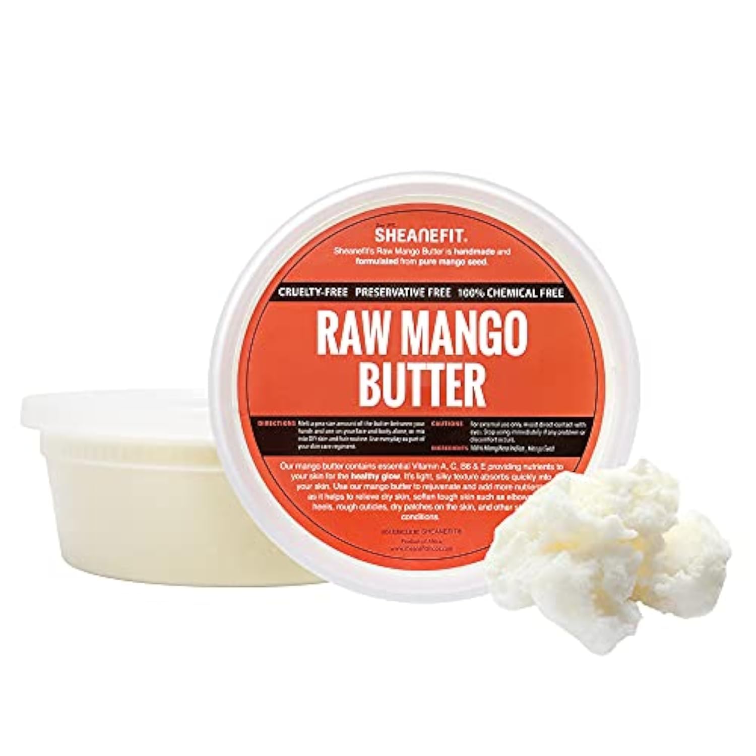 Raw Unrefined Mango Butter, Natural Body Butter, Soft Rejuvenating Daily Moisturizer For Face & Body (8 OZ)…