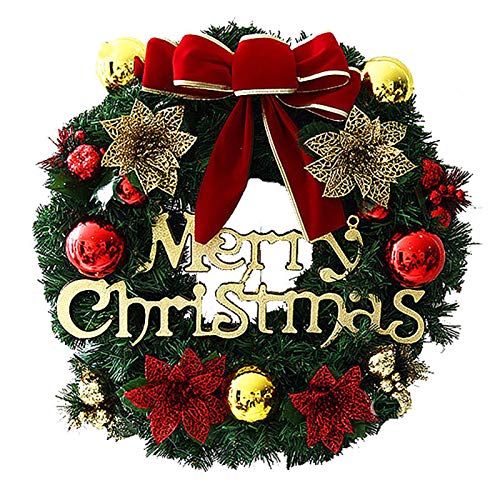 YRRYGMN Fall Wreath Christmas Wreath with Bow Christmas Decoration Door Hanging Rattan Ornament Garland Xmas Decorations Home Decor Christmas Wreath