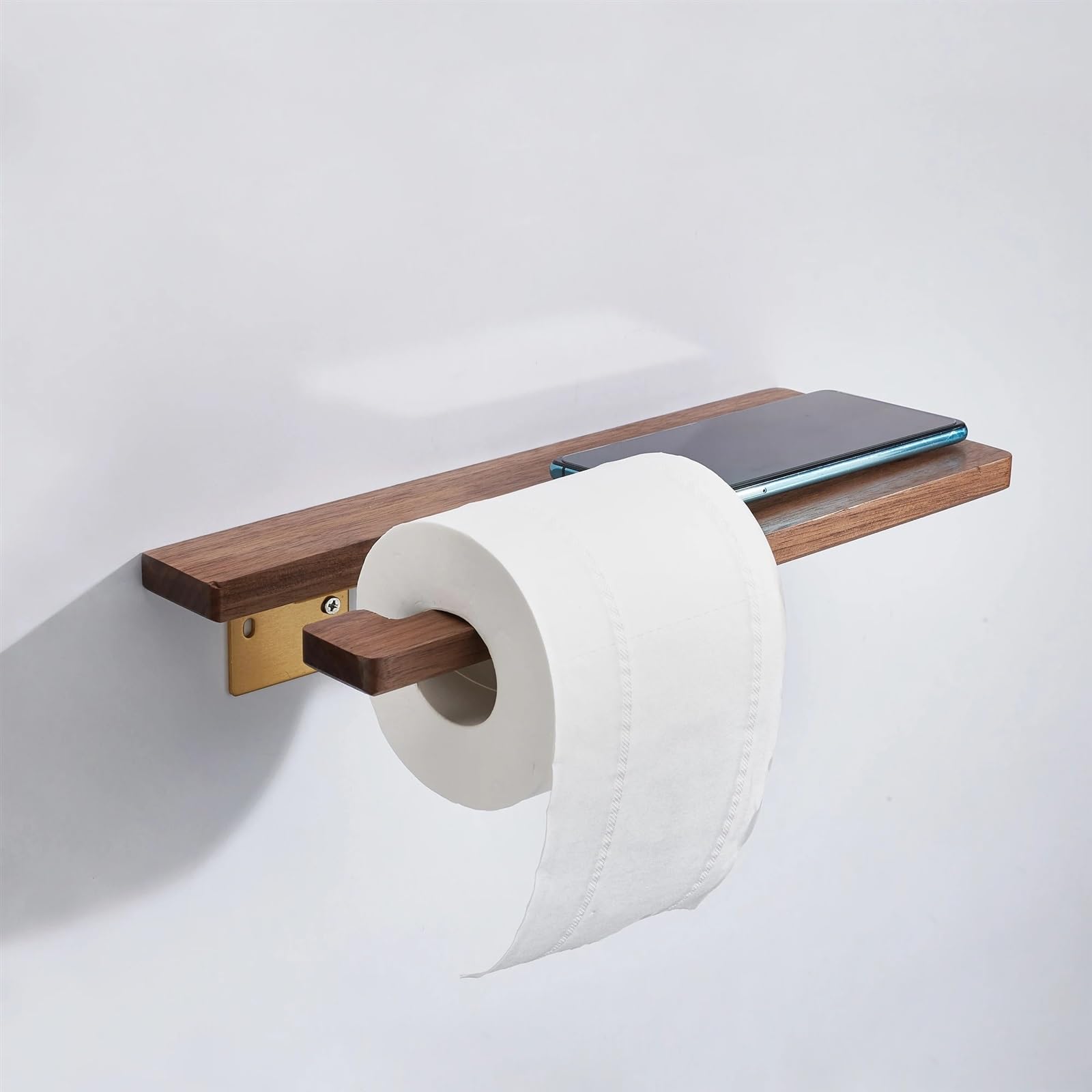 Amazon.co.jp: トイレット ペーパー ホルダー浴室用電話収納棚木製
